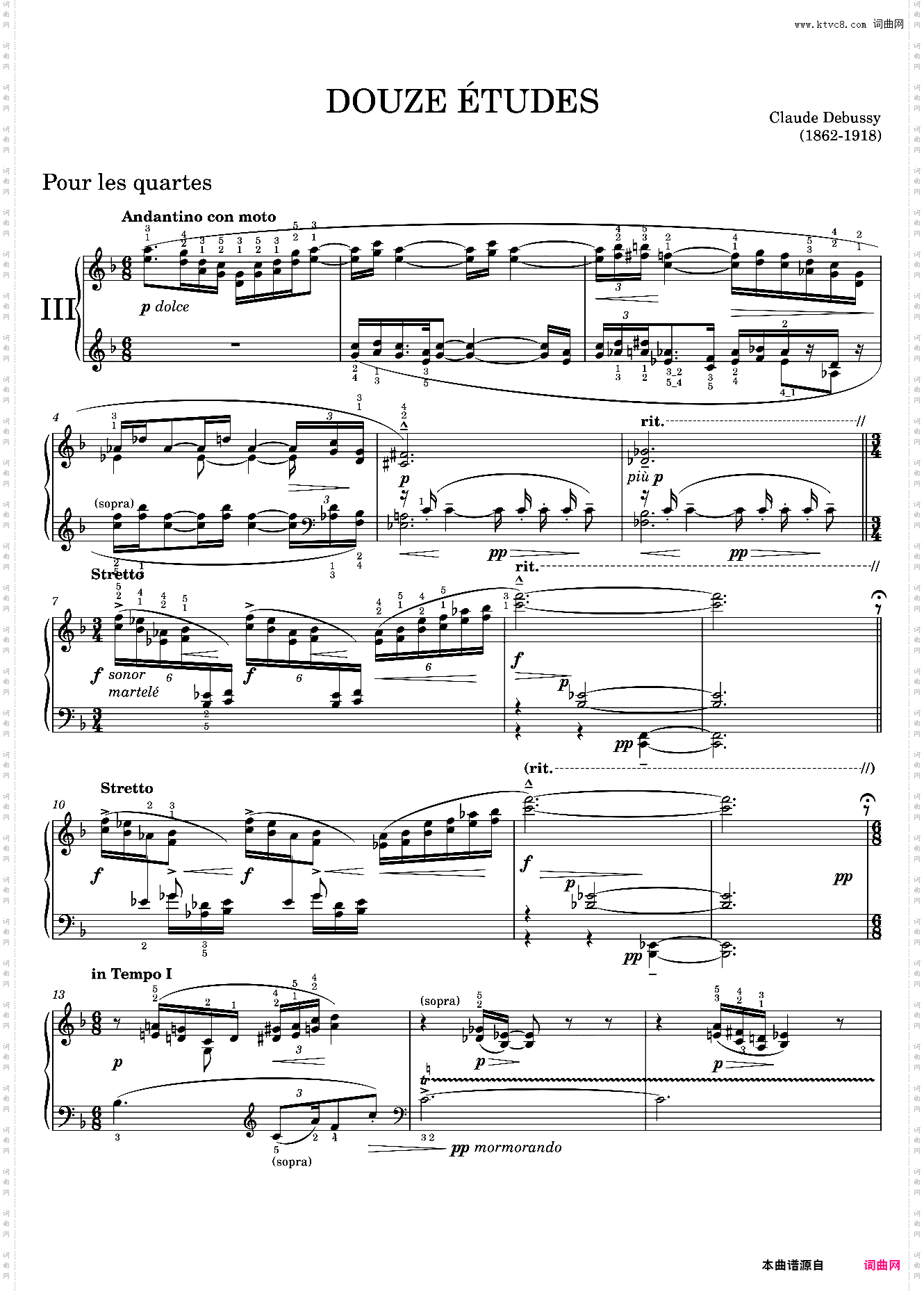 étude 3 - Pour les Quartes