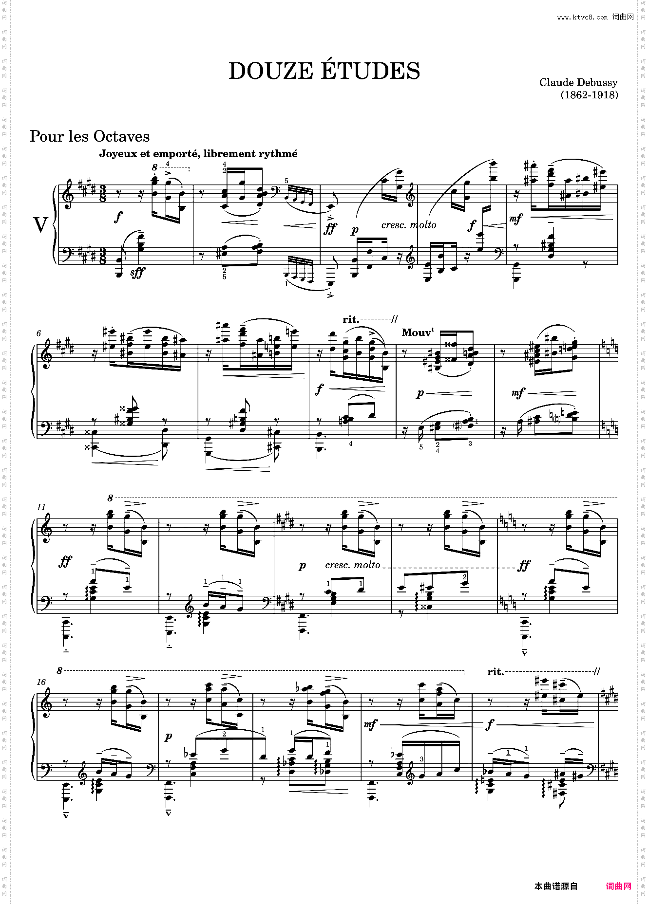 étude 5 - Pour les Octaves