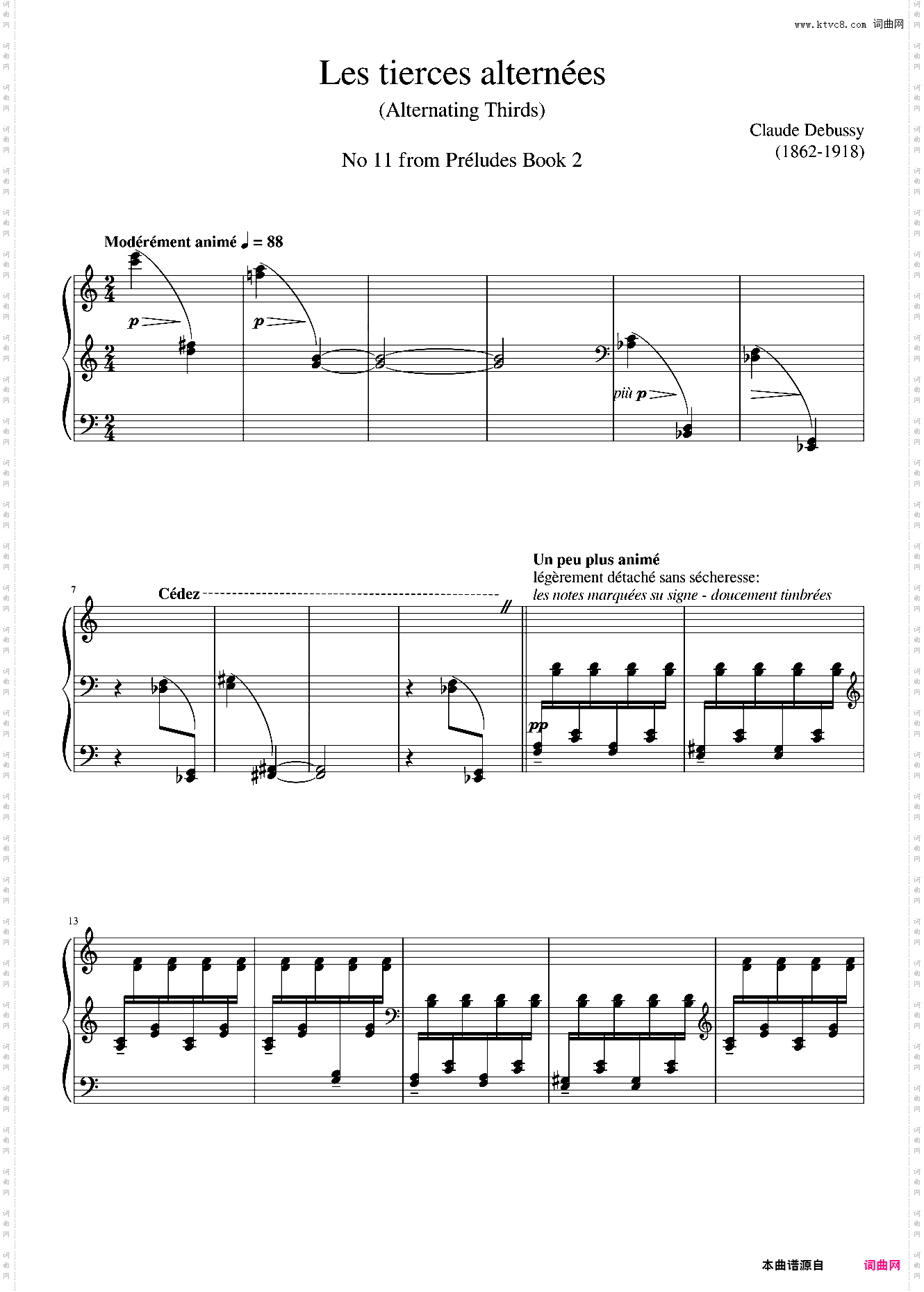 Les tierces alterneés_Debussy Prelude Book 2 No 11