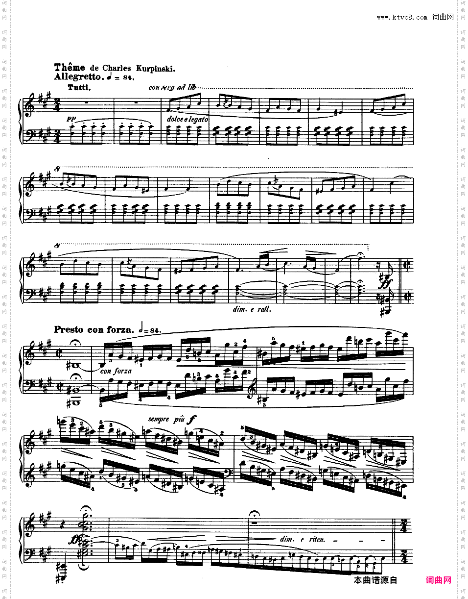 华丽的波兰民歌幻想曲 Op·13 - 为钢琴与乐队而作Chopin op13 Grande Fantaisie版本二