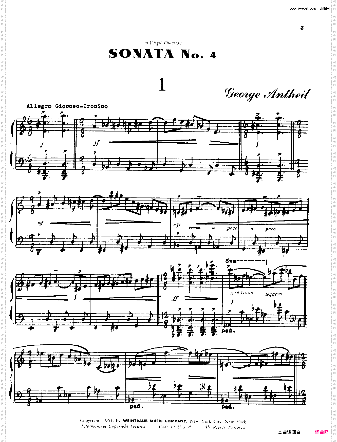 更正：此为真正的第四钢琴奏鸣曲