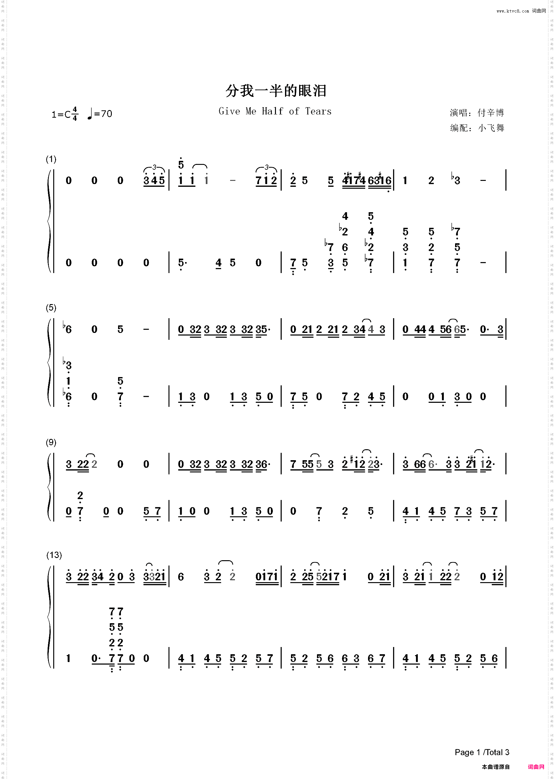 分我一半的眼泪-寻找前世之旅主题曲