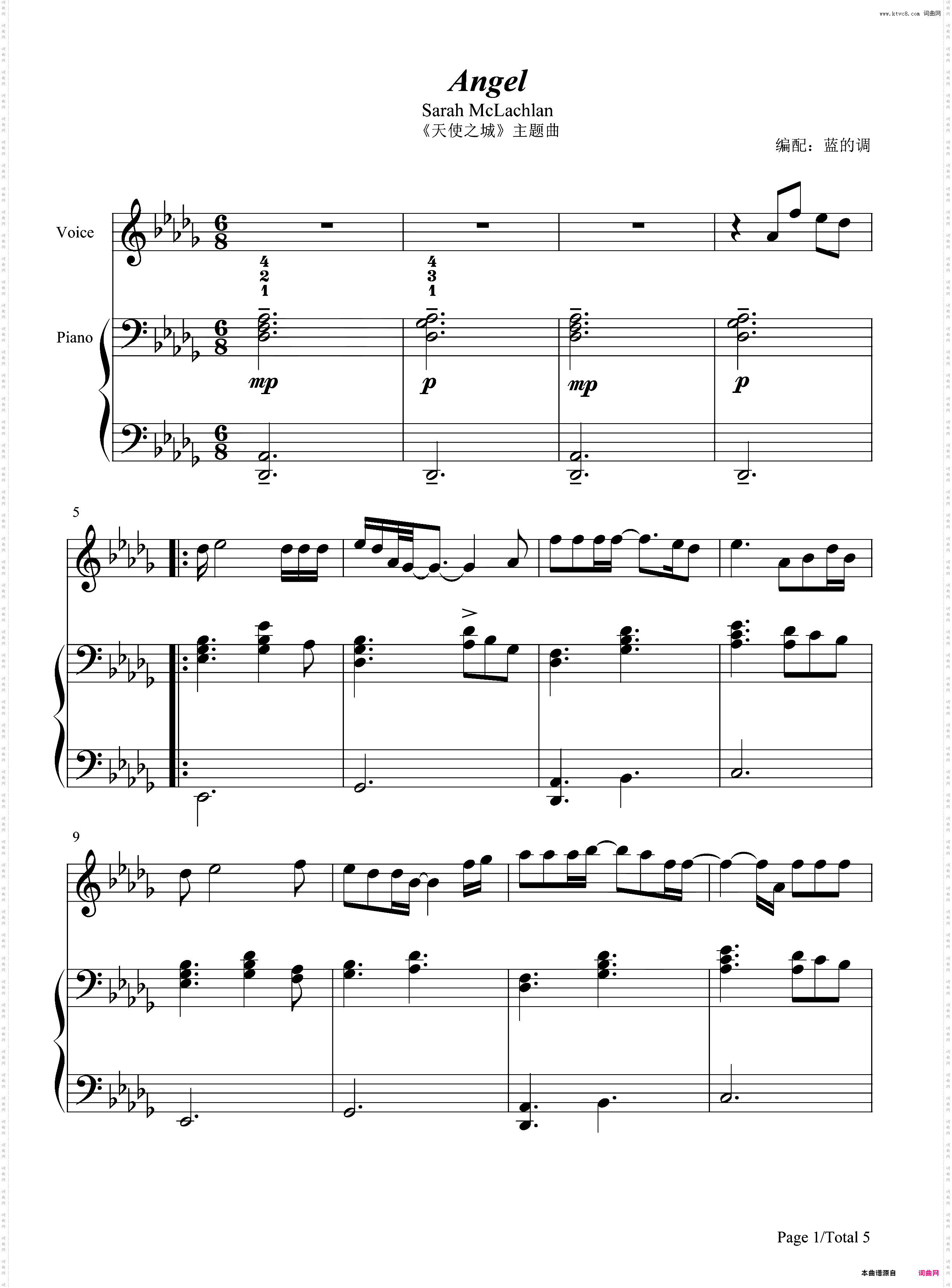 Angel-City of Angels 主题曲-Sarah Mclachlan