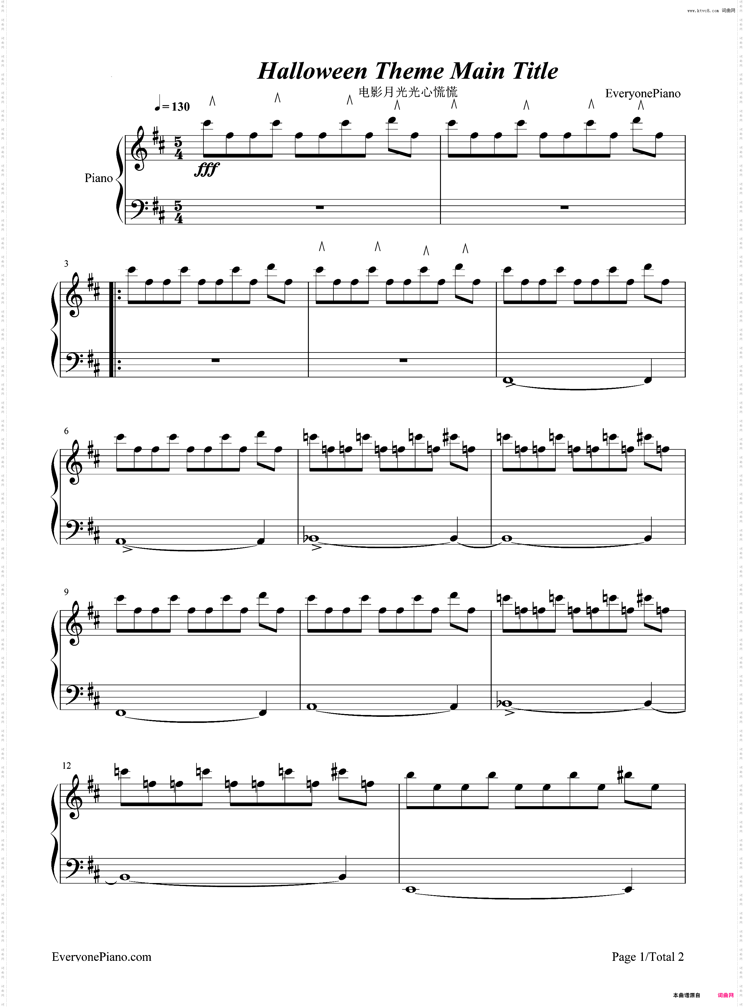 Halloween Theme Main Title-月光光心慌慌音乐原声