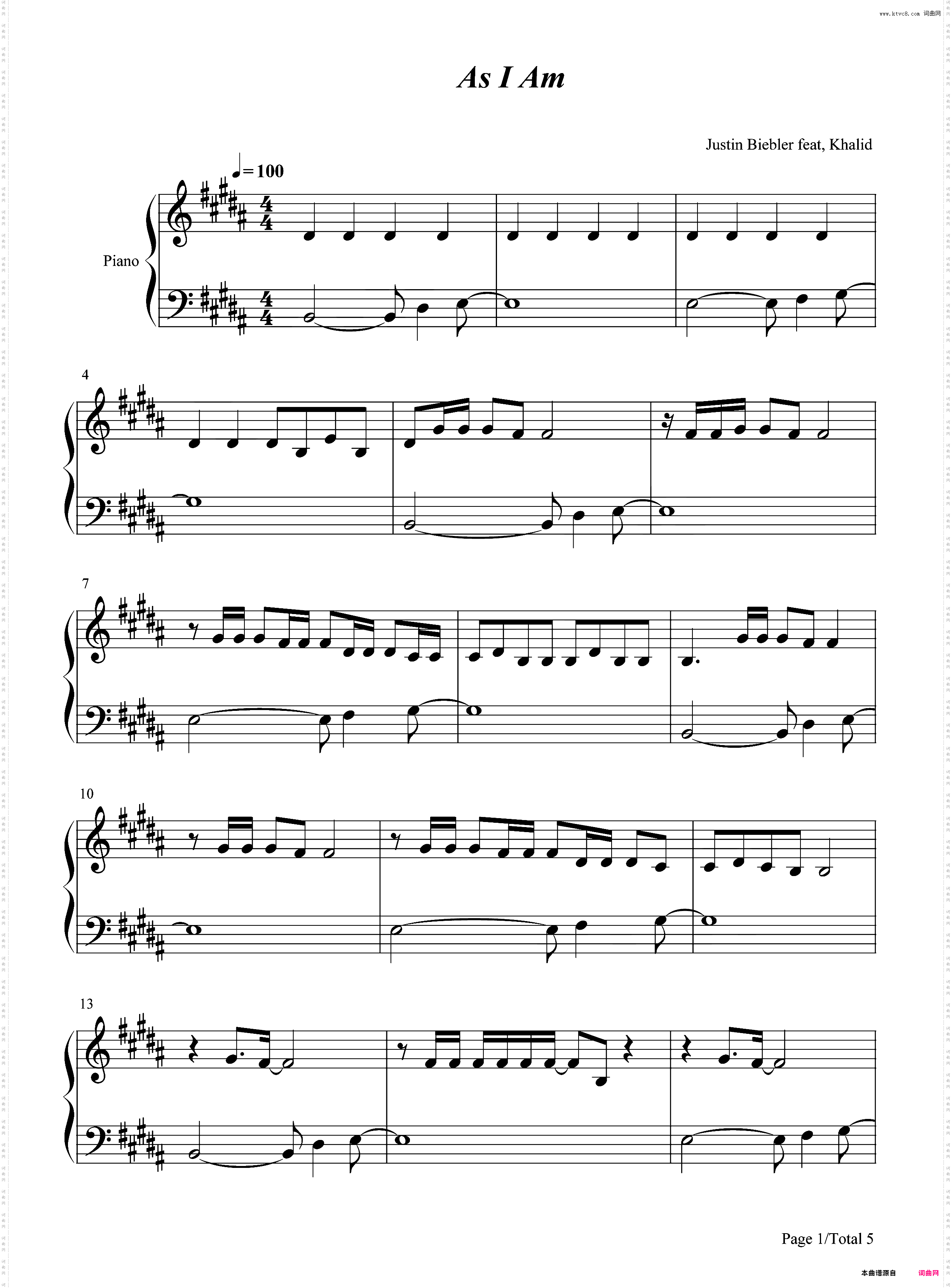 As I Am-Justin Bieber ft Khalid