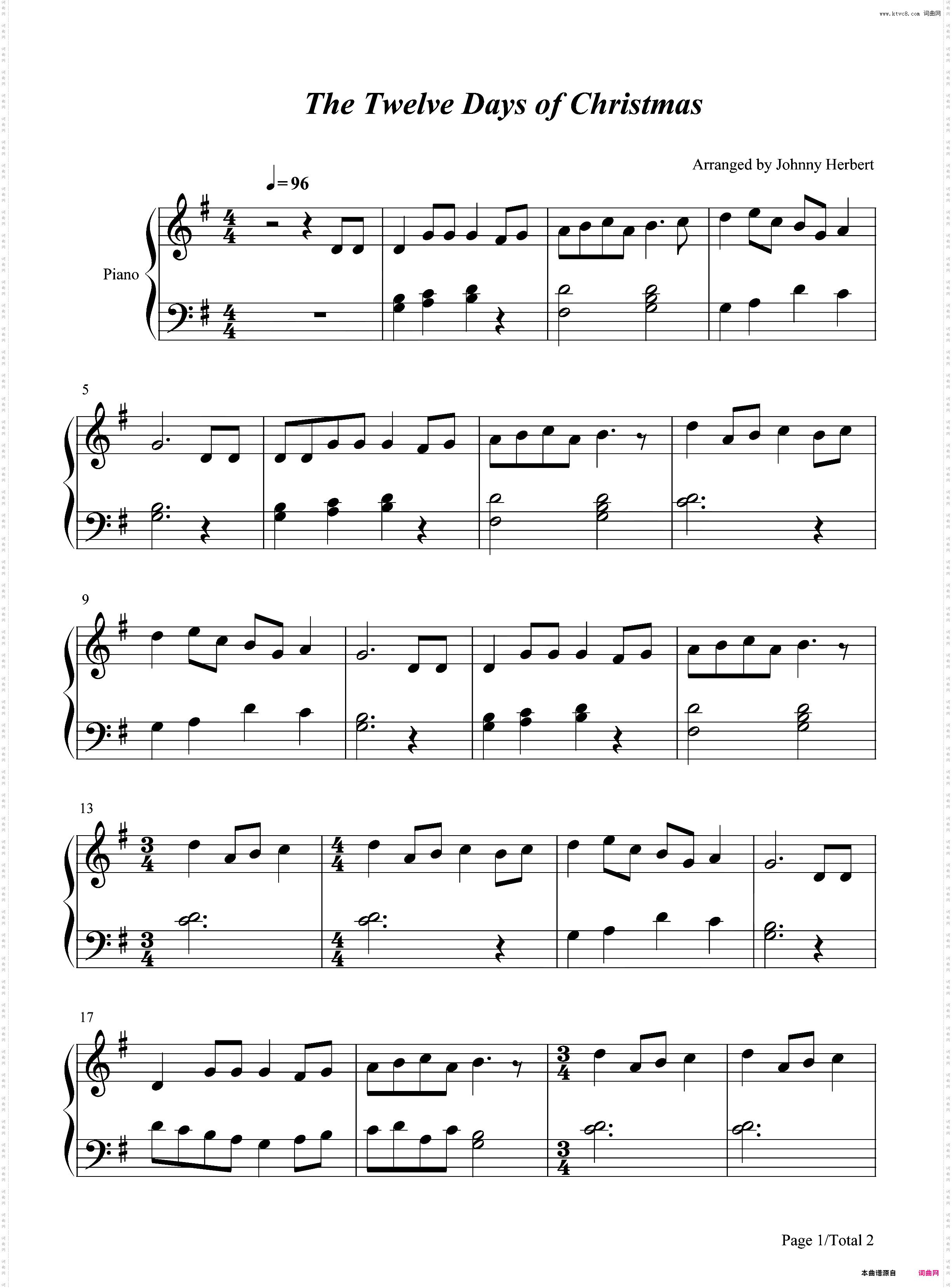The Twelve Days of Christmas-简单版