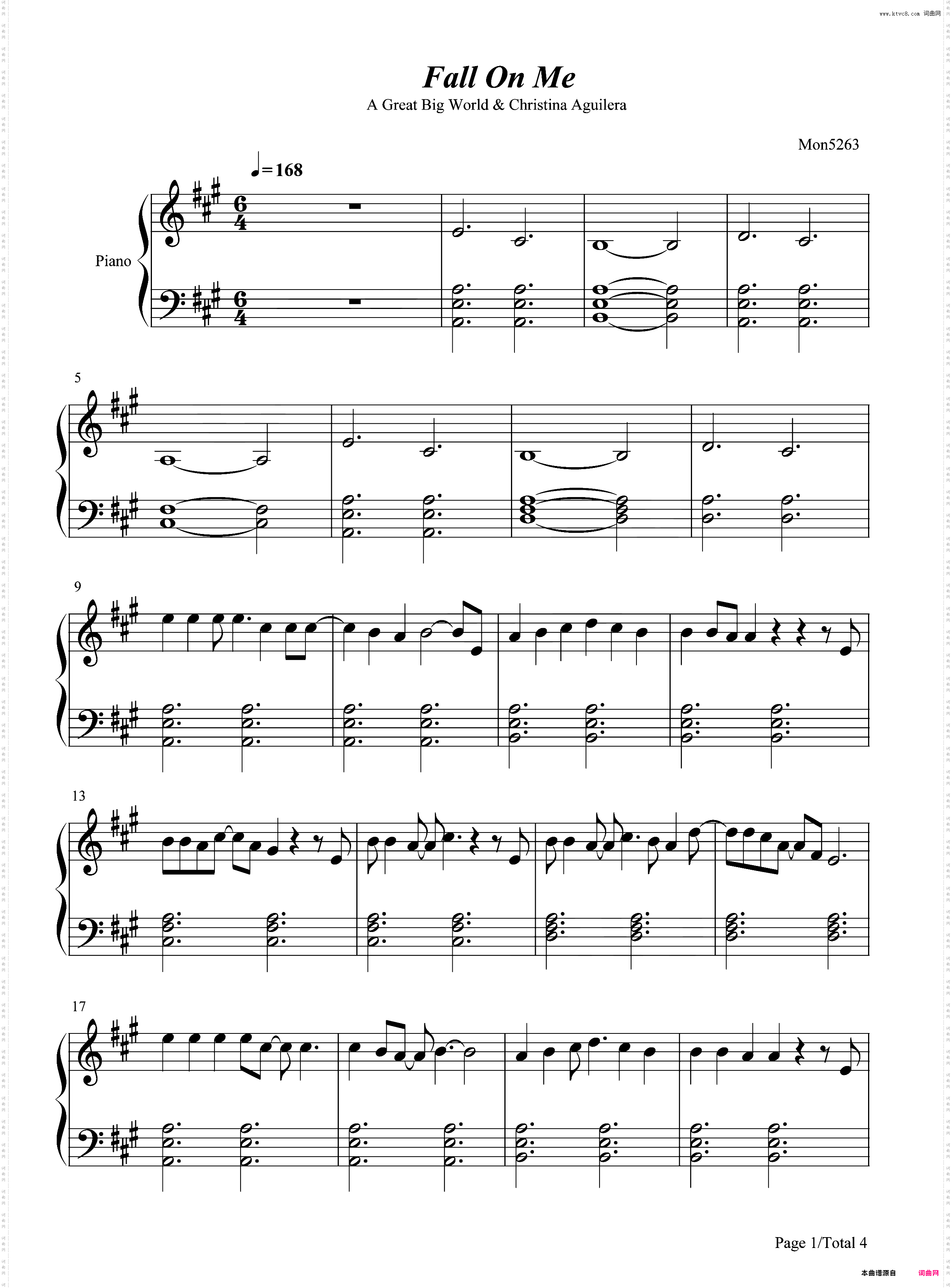 Fall On Me-A Great Big World ft Christina Aguilera