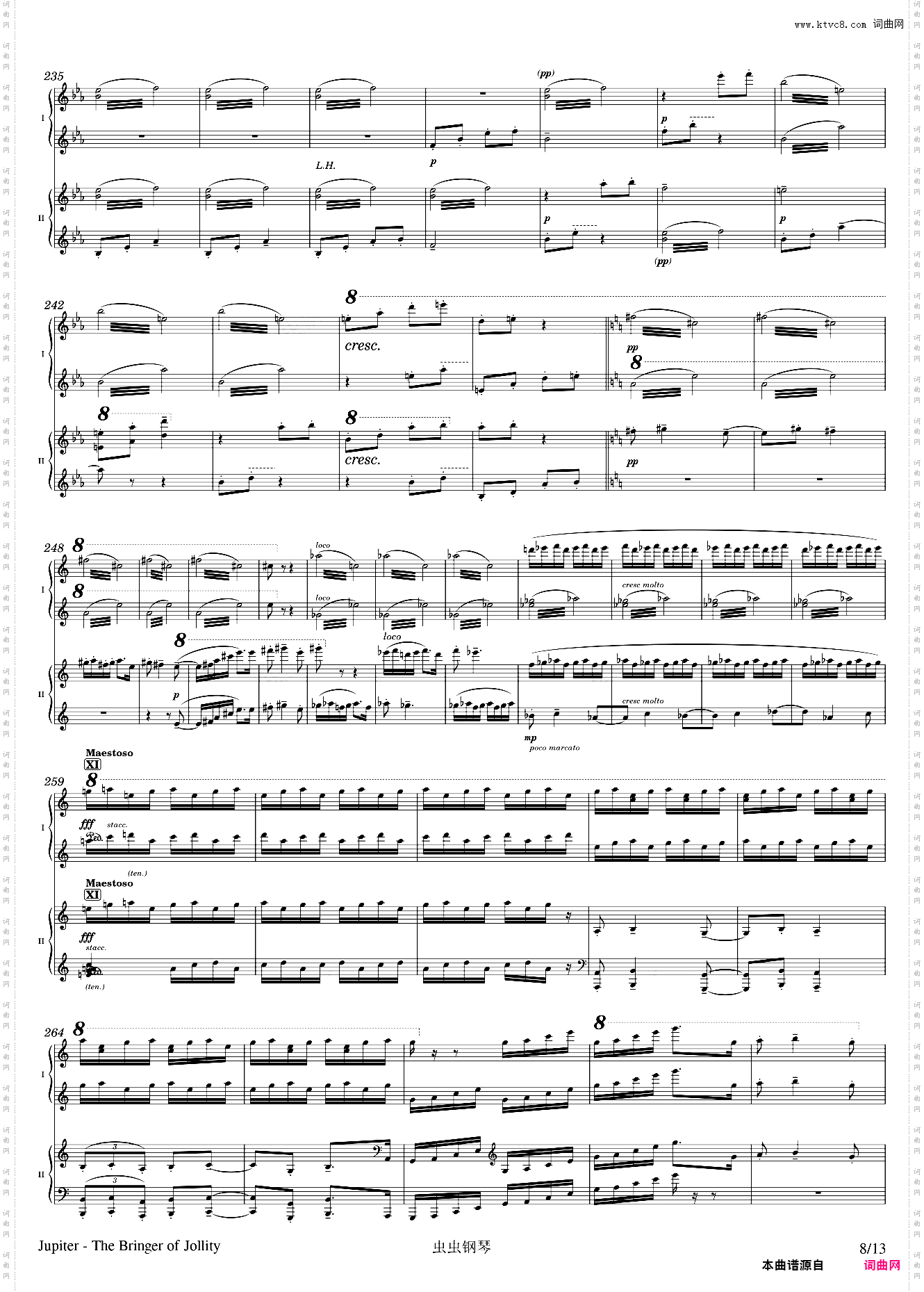 Jupiter - arr· for two pianos by Gustav Holst