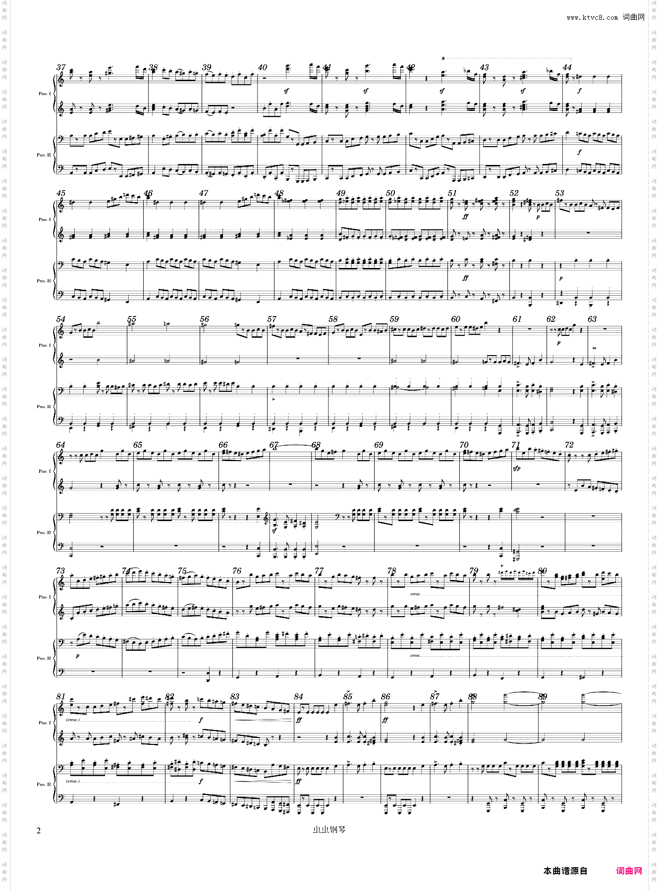 Mendelssohn Symphony No· 4, Italian, 4th Mvmt, Arr· for 2 Pianos