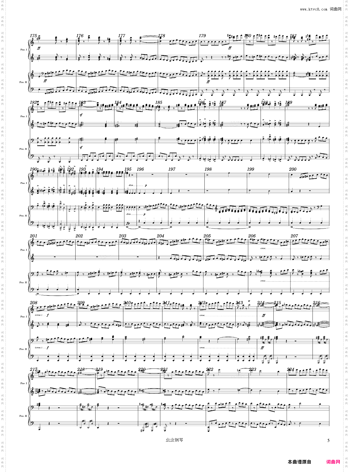 Mendelssohn Symphony No· 4, Italian, 4th Mvmt, Arr· for 2 Pianos