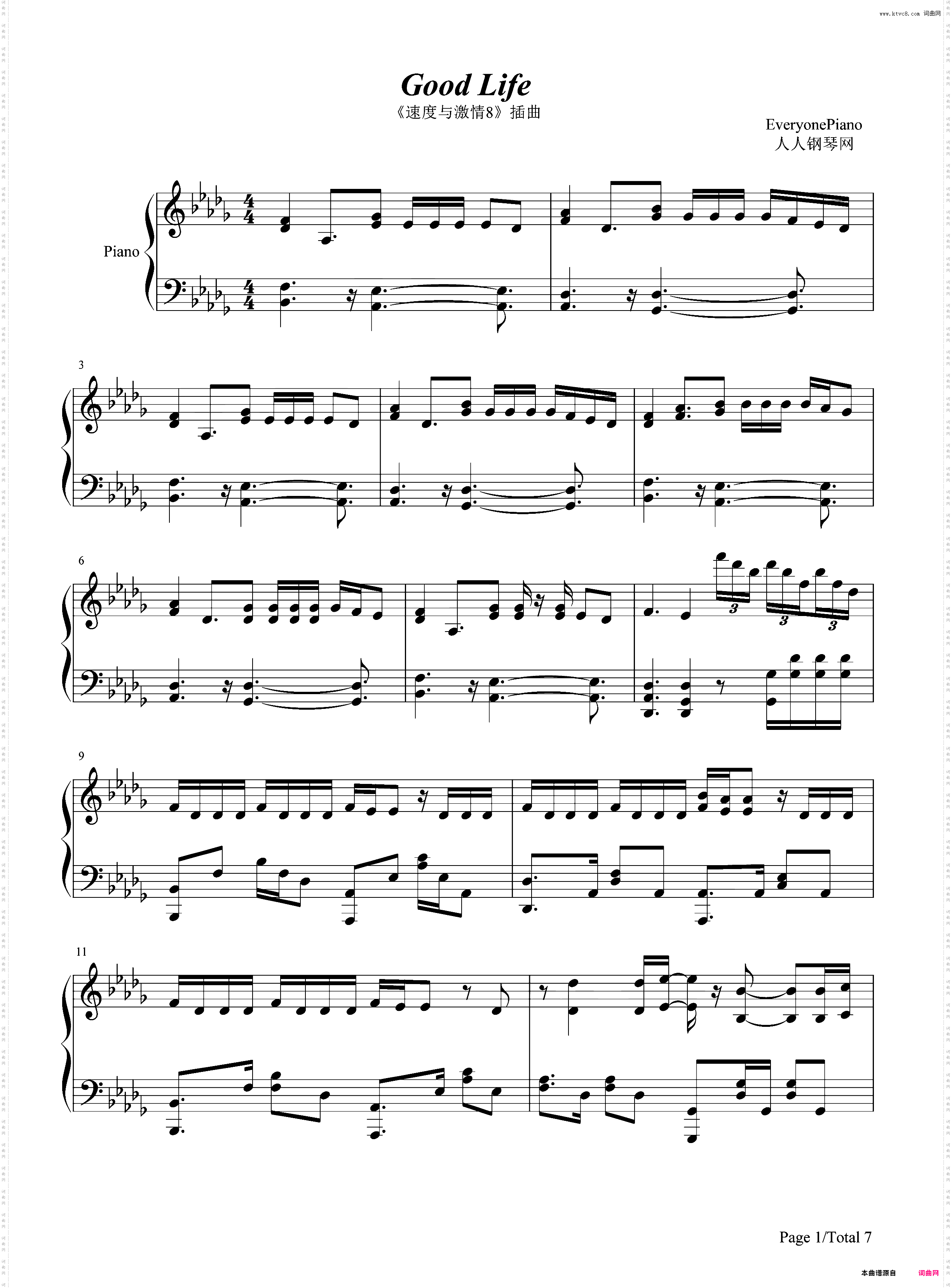 Good Life-速度与激情8插曲