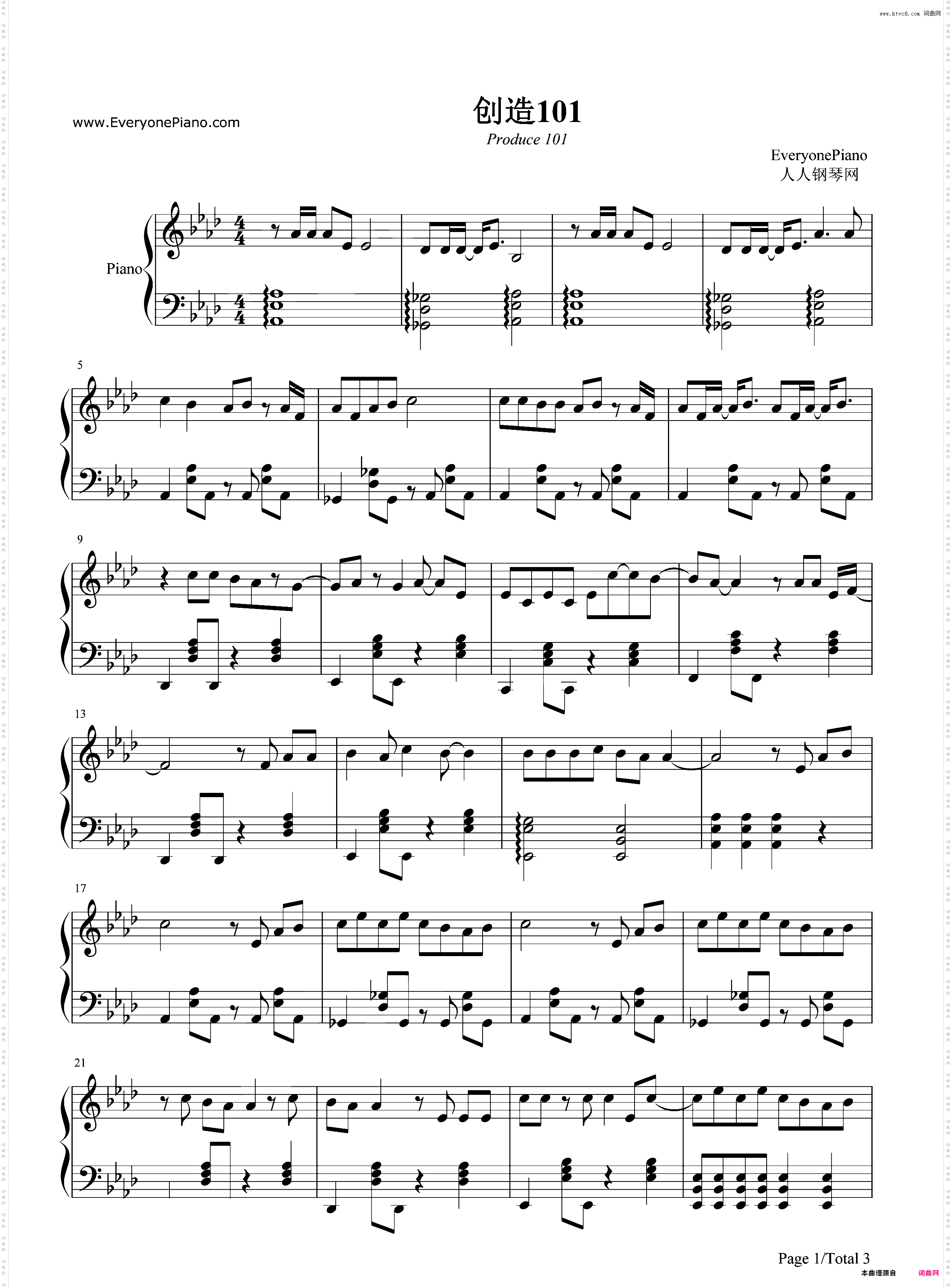 创造101-创造101同名主题曲