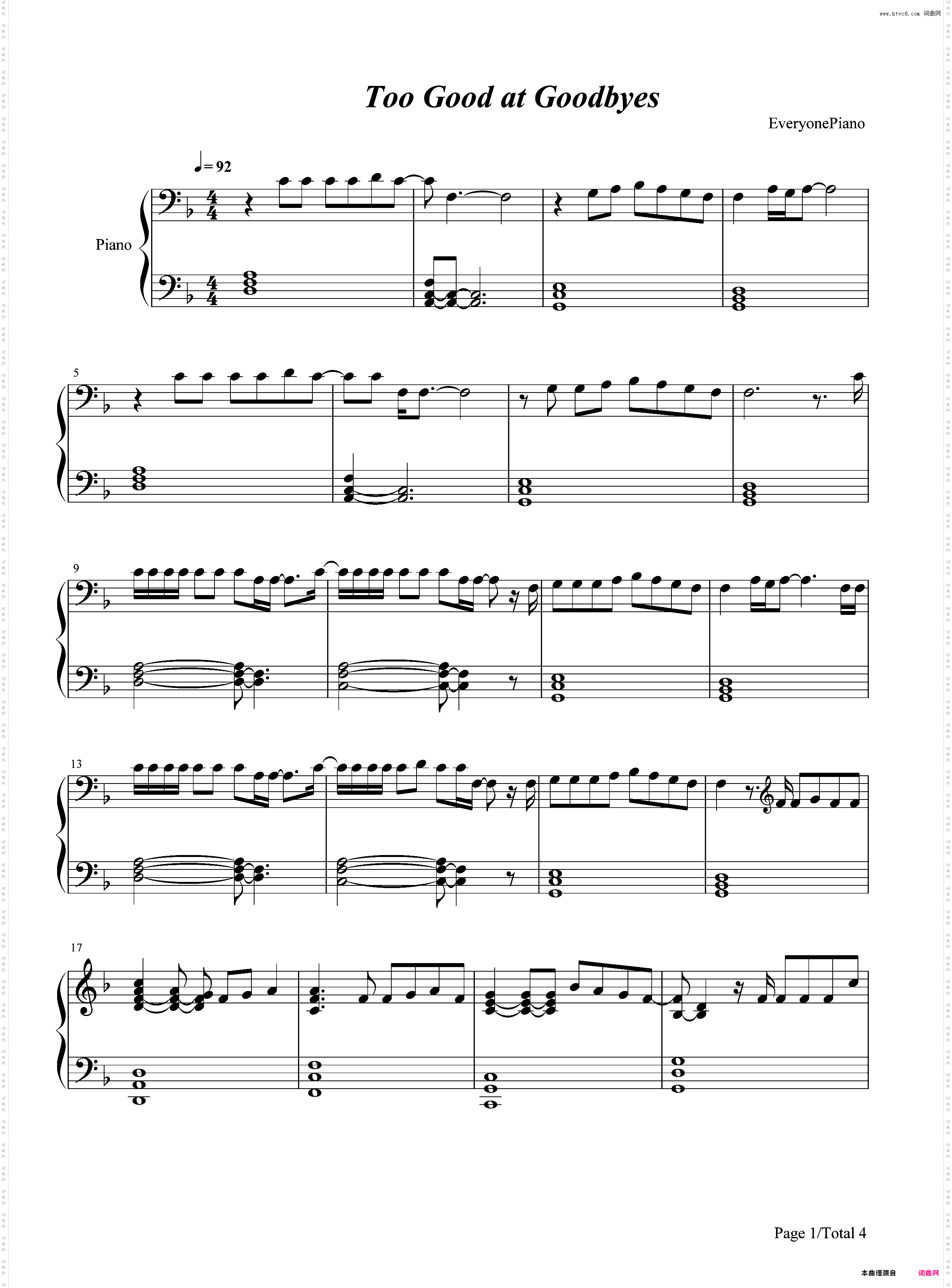 Too Good at Goodbyes-Sam Smith