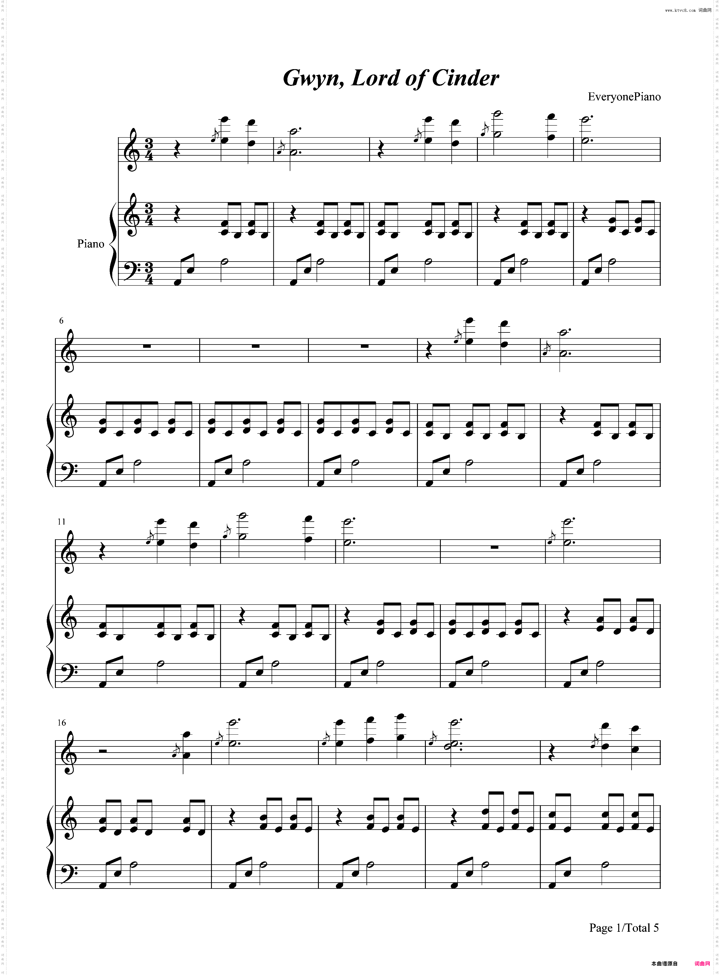 Gwyn Lord of Cinder-黑暗之魂BGM