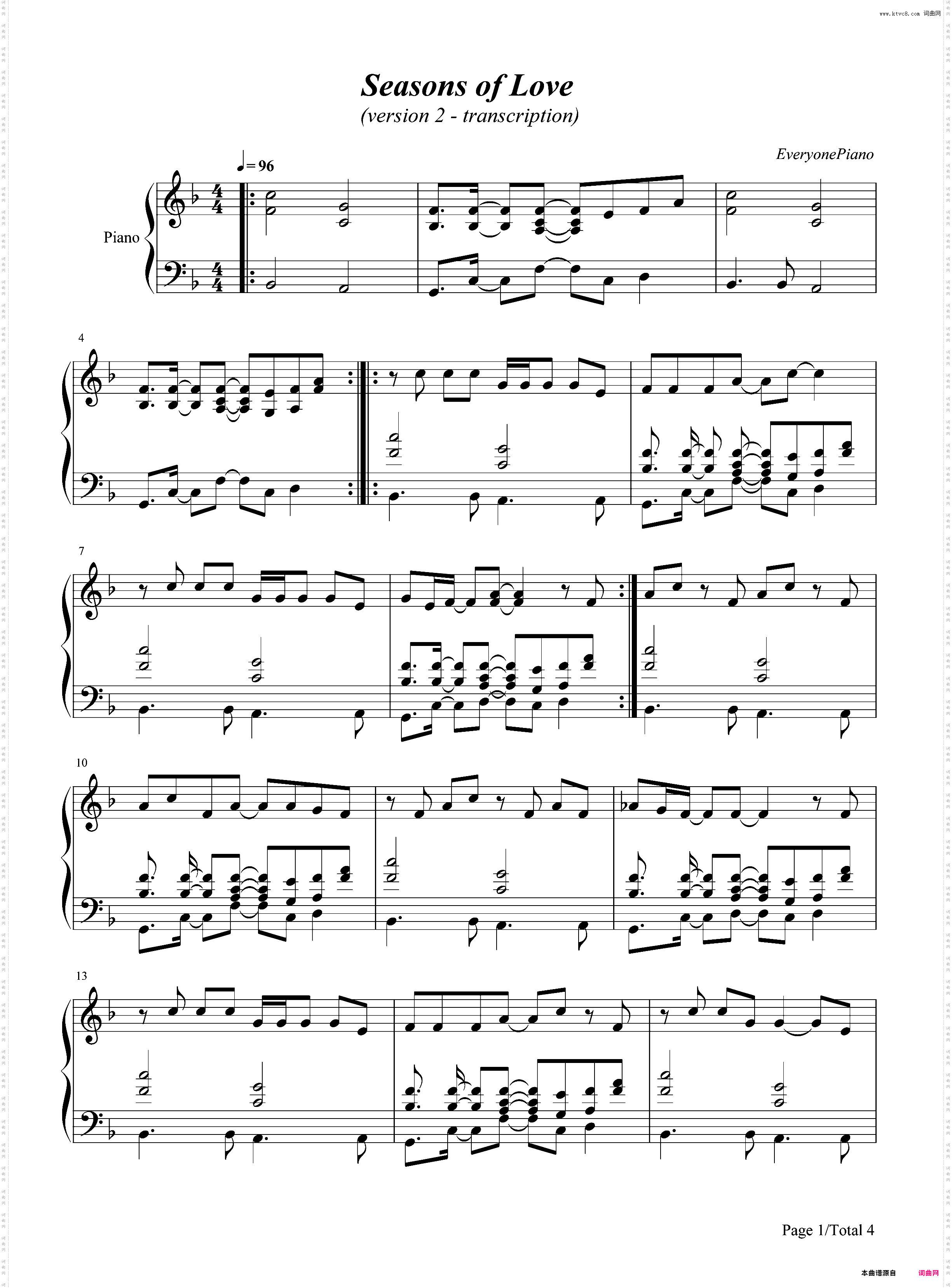 Seasons of Love-Jonathan Larson