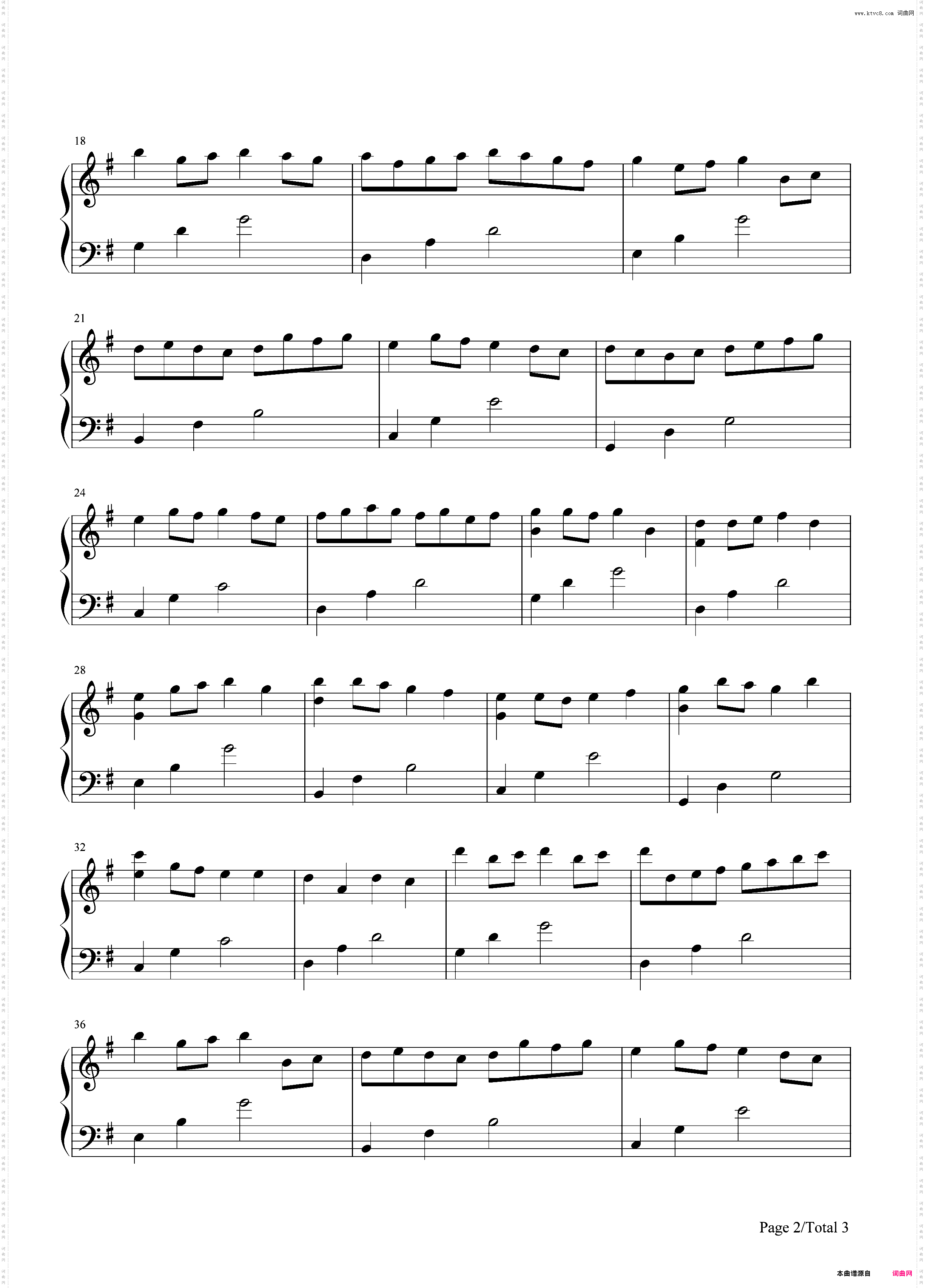 卡农G调简单版-EOP教学曲