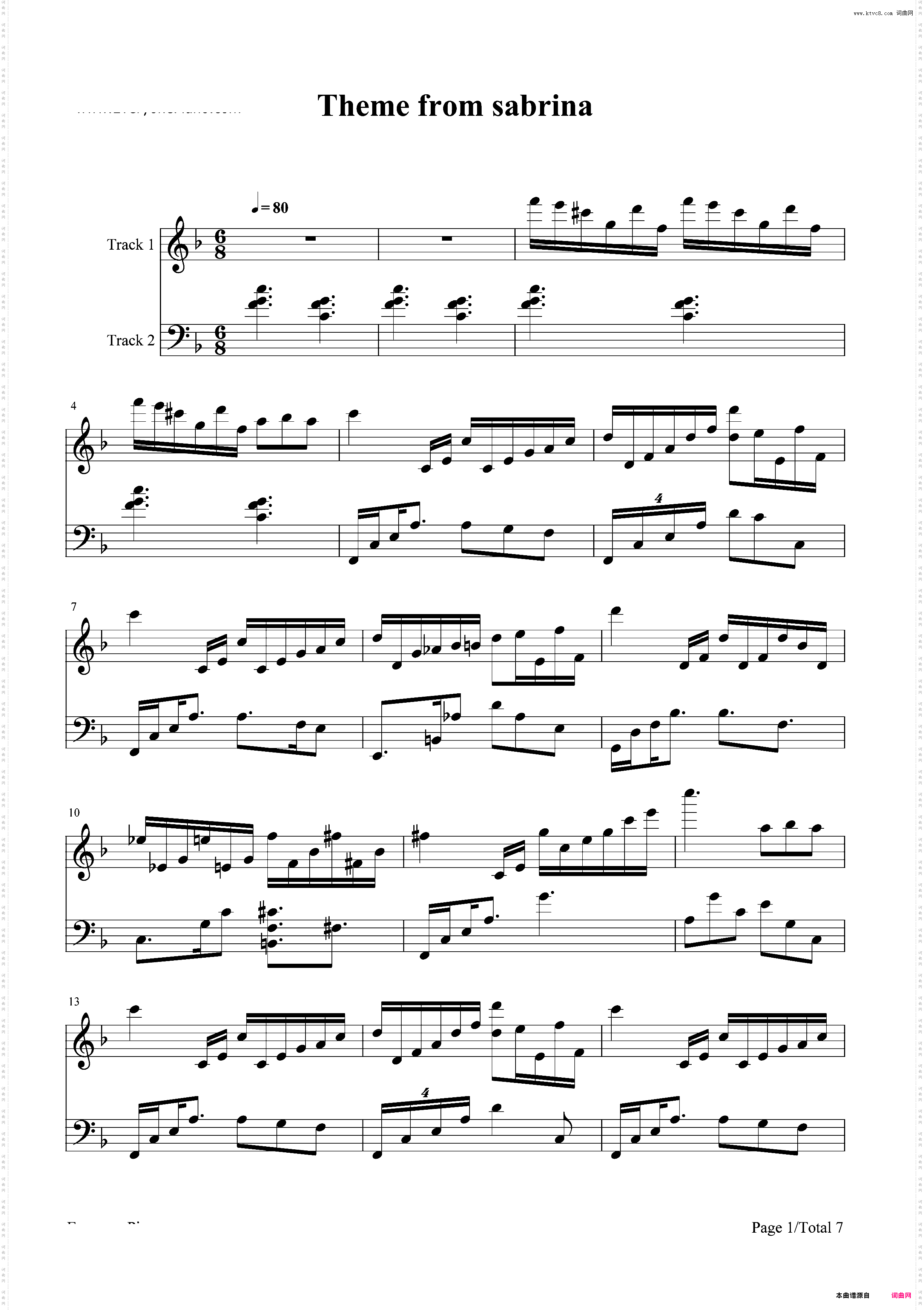 情归巴黎主题曲-Theme From Sabrina