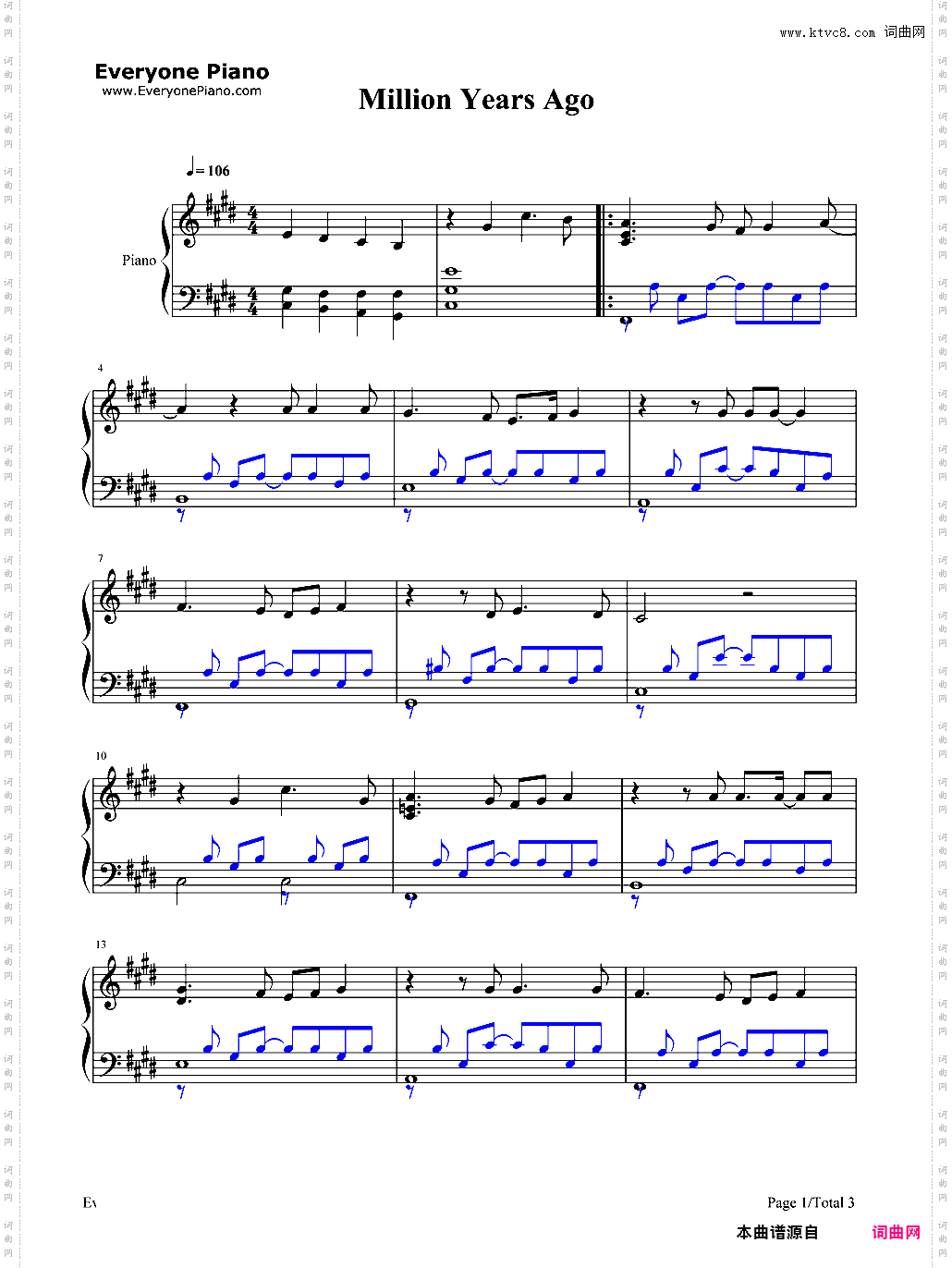 Million Years Ago-Adele