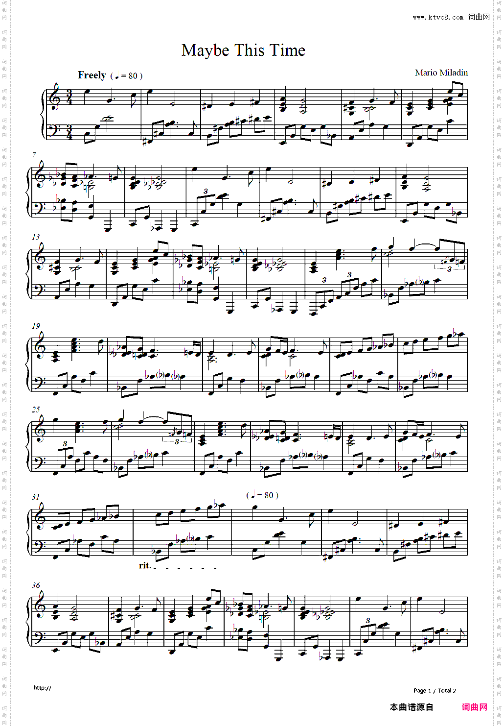 Maybe This Time-Mario Miladin