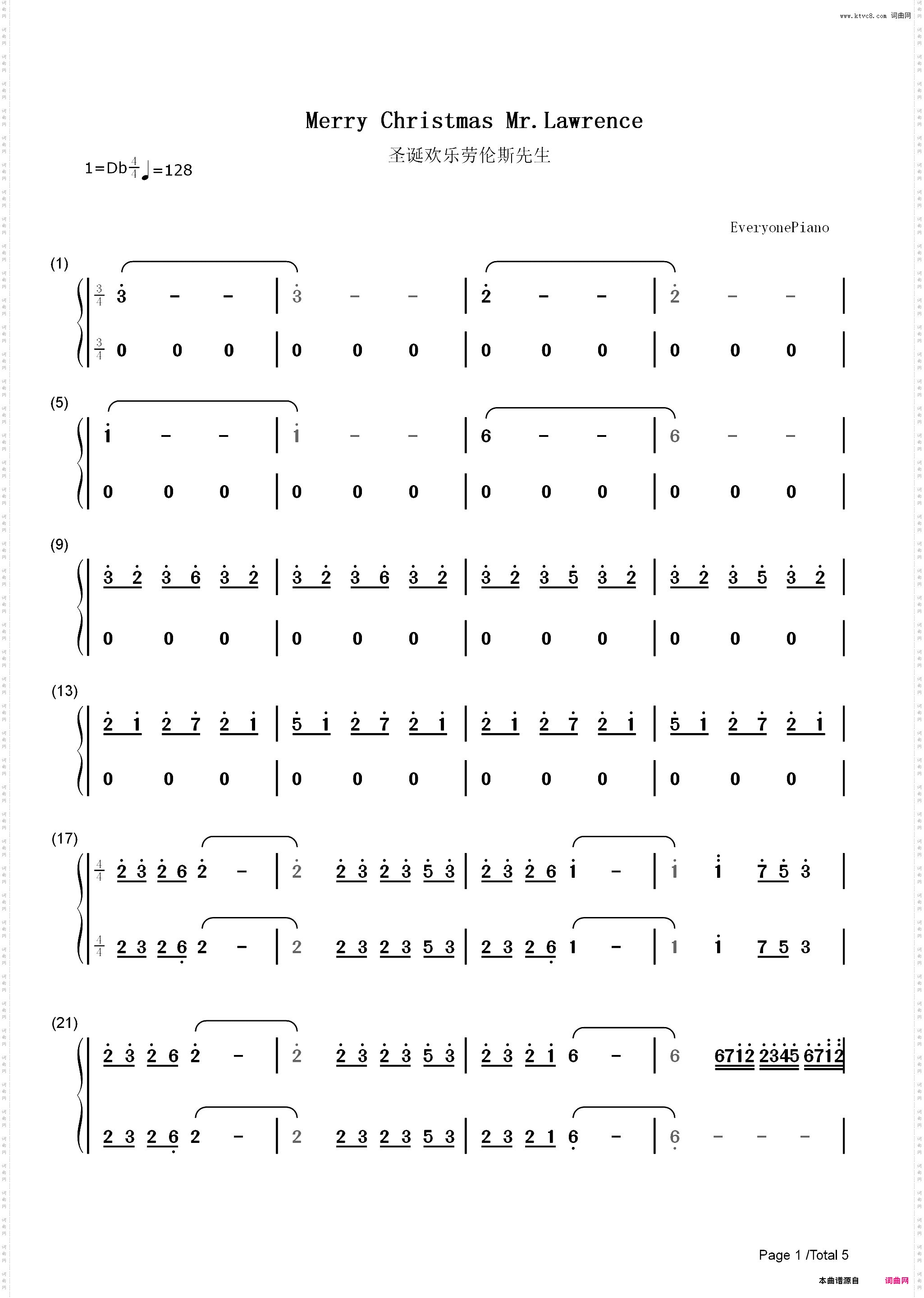 Merry Christmas Mr· Lawrence-FYI-圣诞歌曲