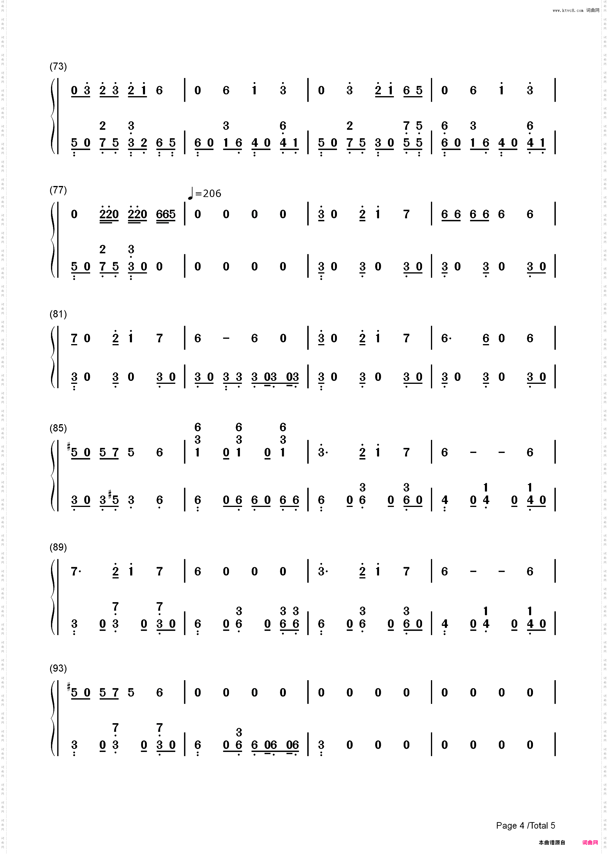 Maria-???-华莎新曲实力圈粉，送给每个女生的一席话-抖音热歌_简谱版