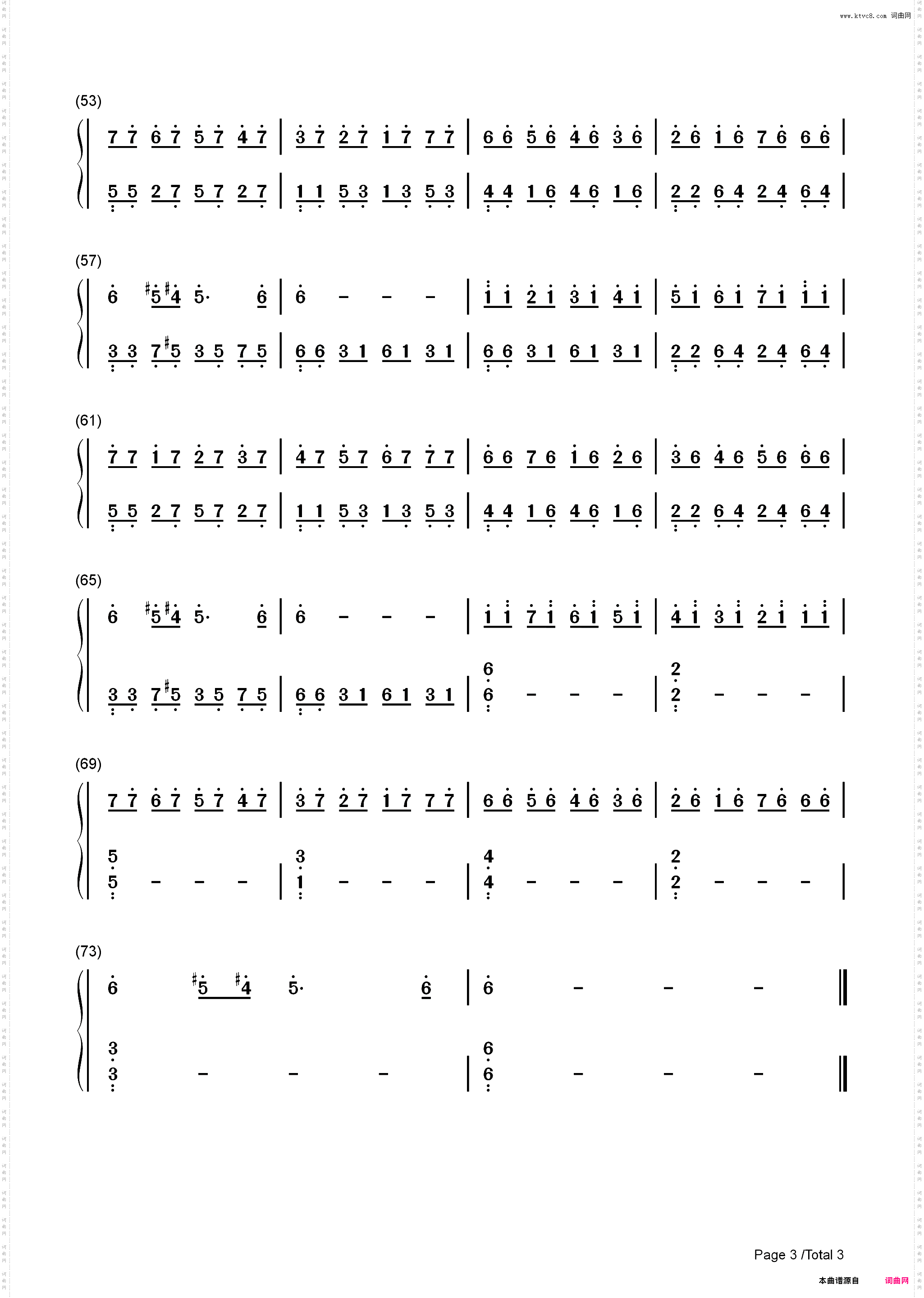 Passacaglia-Secret Garden_简谱版