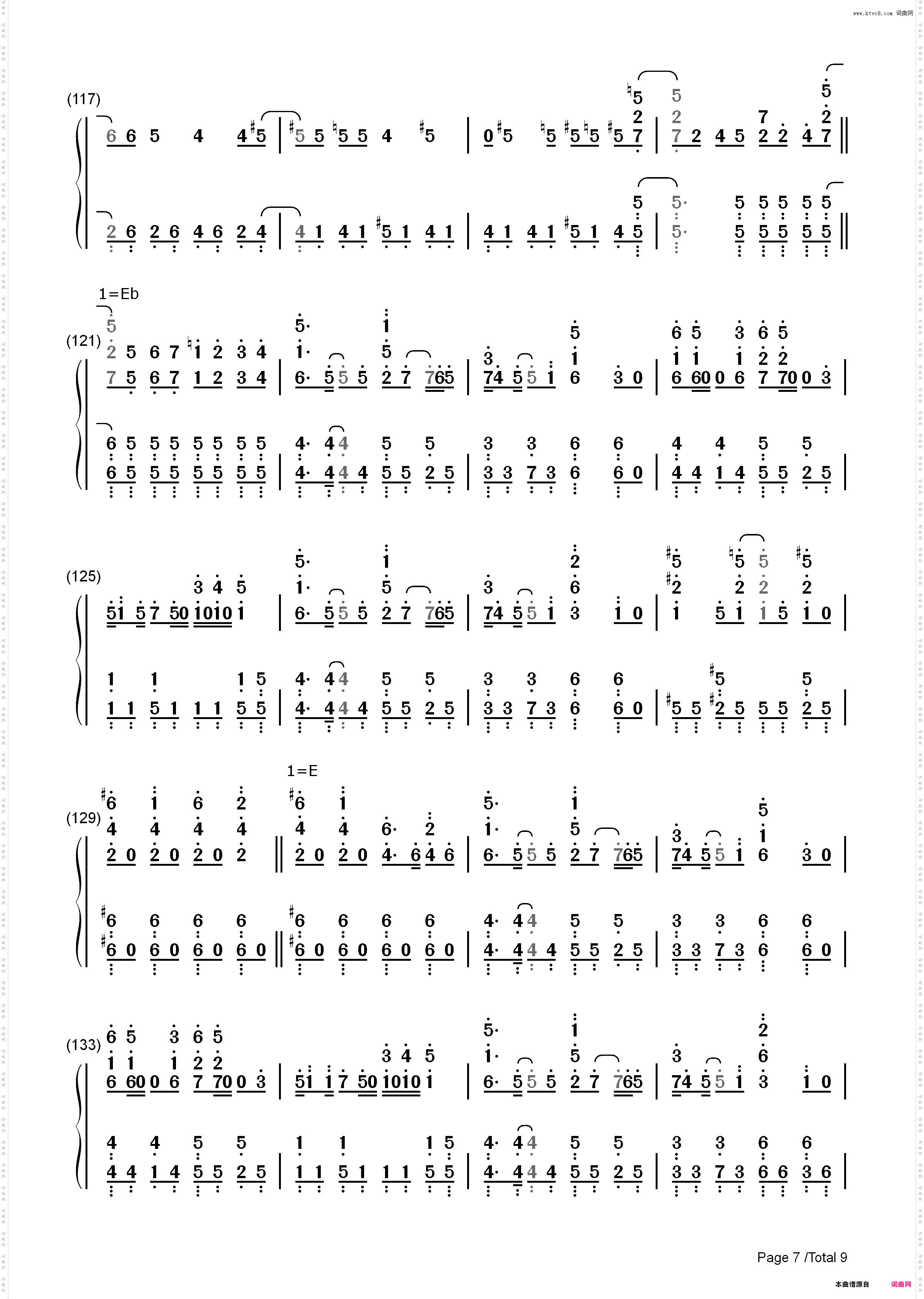 Utauyo!!MIRACLE-K-ON!!后期主题曲_简谱版