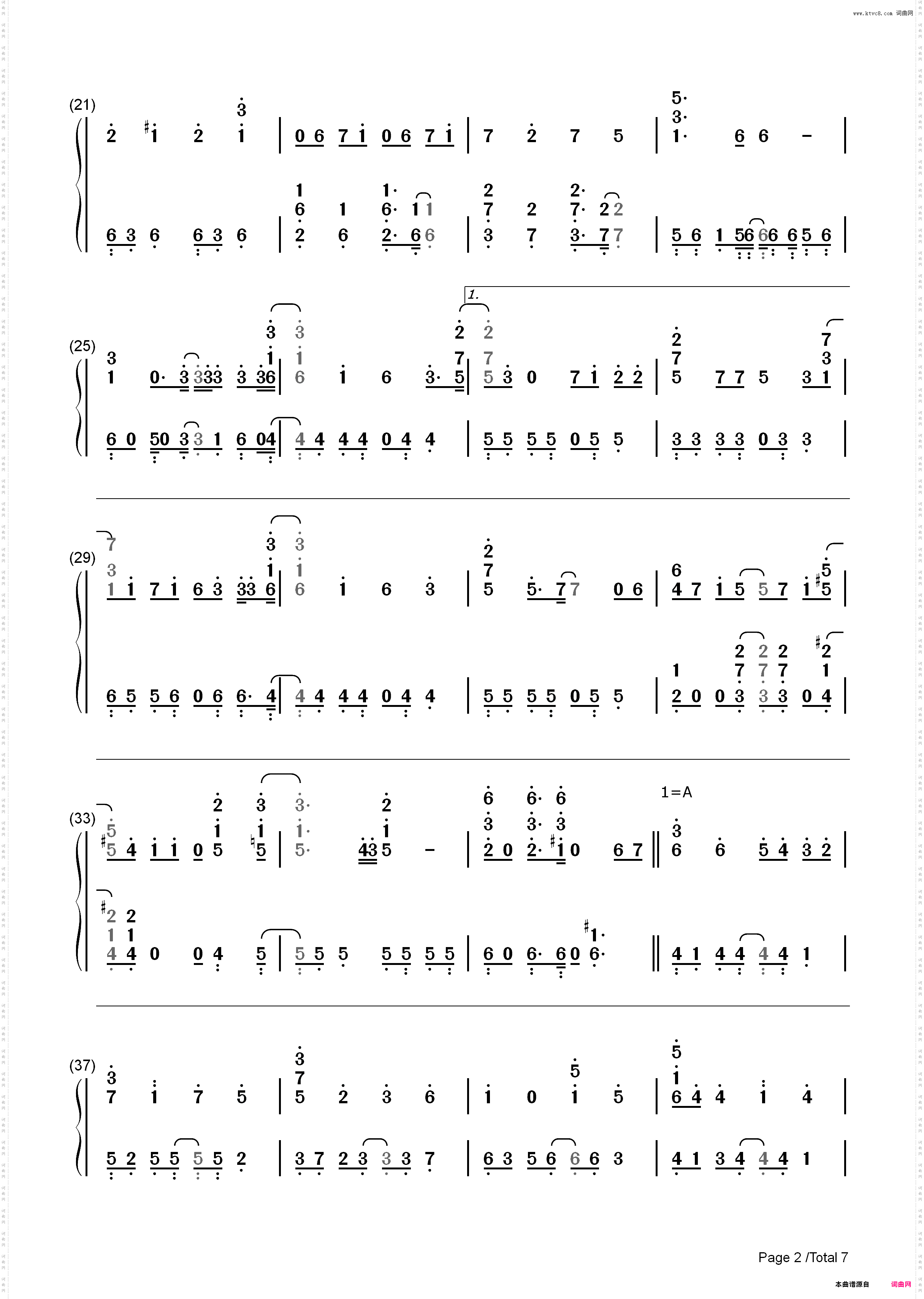 Step and Go-岚_简谱版