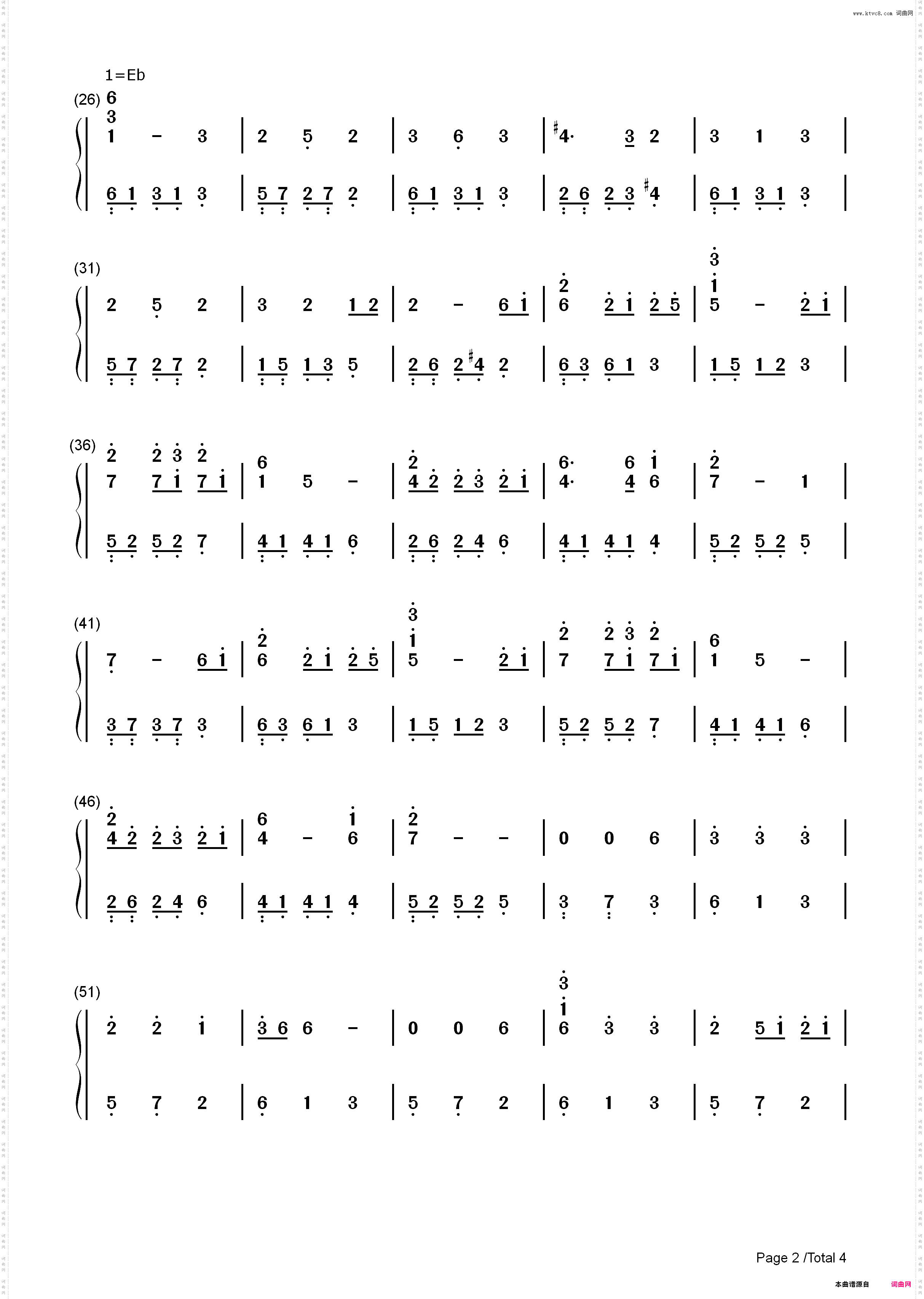 Arriettys Song-借东西的小人阿莉埃蒂-宫崎骏动画_简谱版
