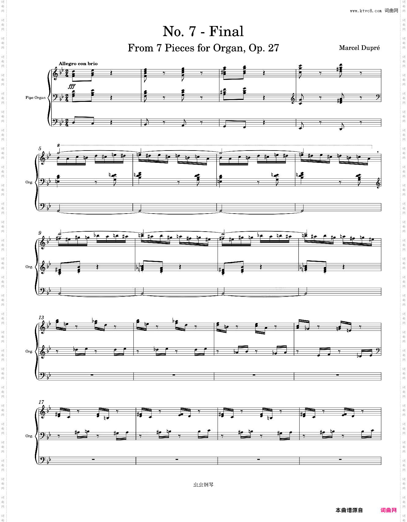 Marcel Dupré Final from 7 Pieces for Organ, Op· 27