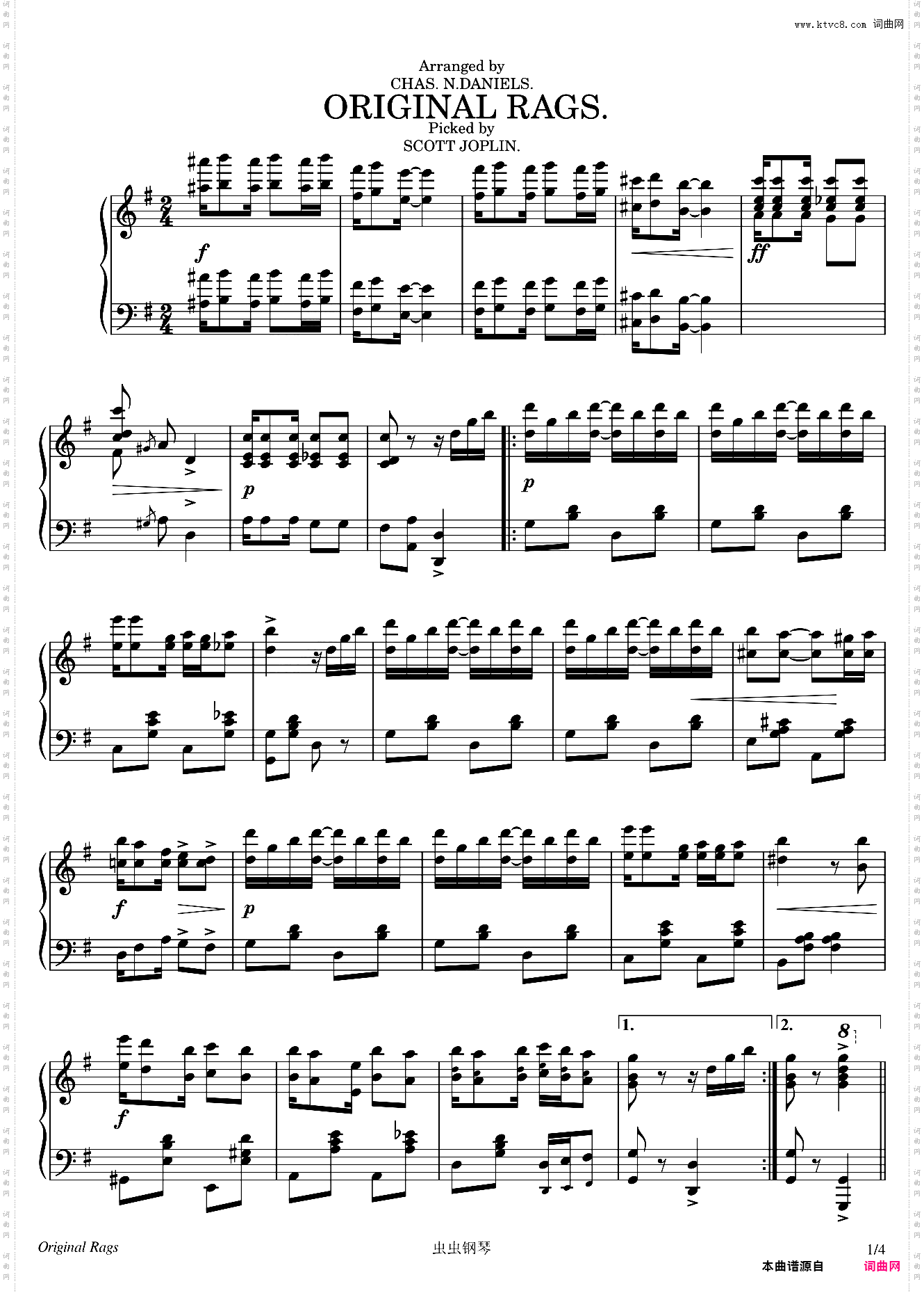 Original Rags - Scott Joplin - 1899
