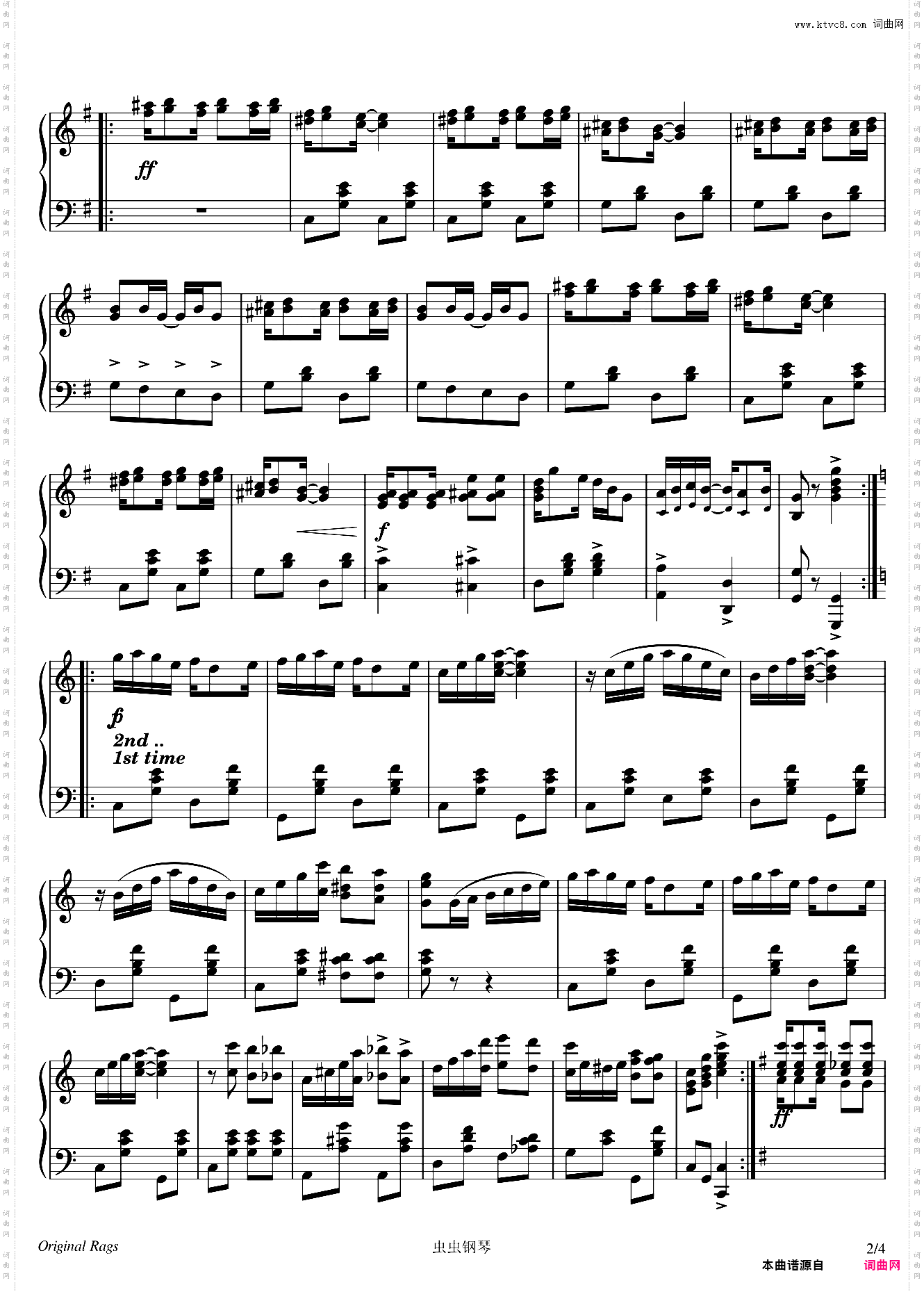Original Rags - Scott Joplin - 1899