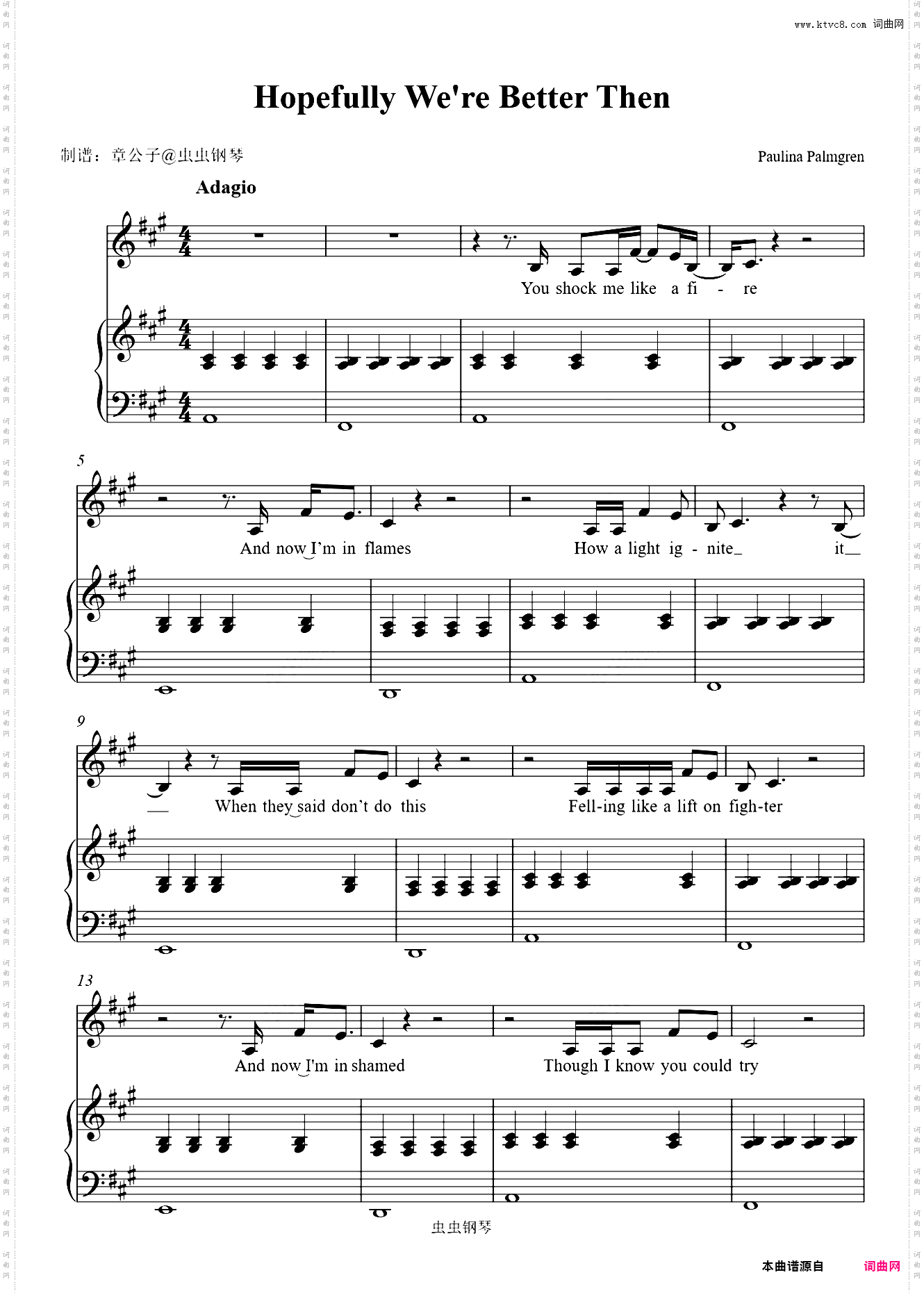 《Hopefully We're Better Then》 - Paulina Palmgren 即兴弹唱谱