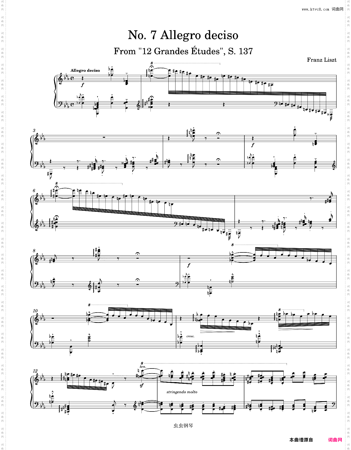 Liszt 12 Grandes études, S·137 No· 7