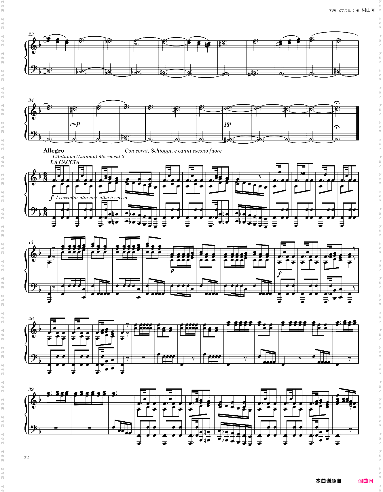 维瓦尔第-四季 春The Four Seasons Complete Piano Transcription