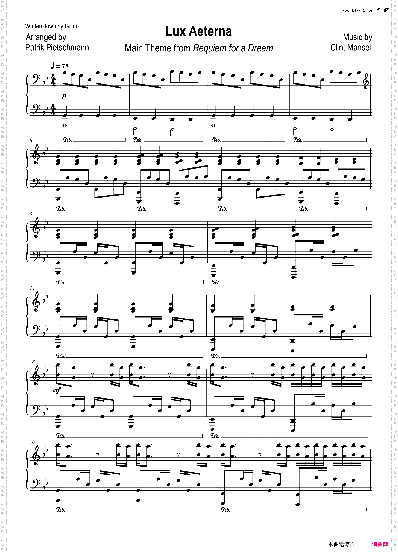 梦之安魂曲 Lux Aeterna Requiem for a Dream - Patrik Pietschmann Arrangement