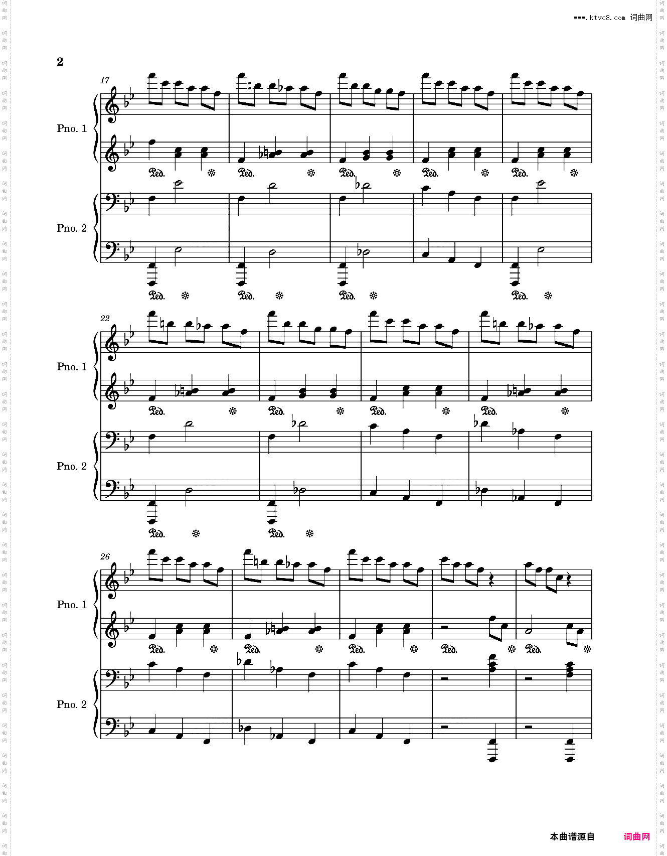 睡美人圆舞曲-四手联弹-钢琴谱-柴可夫斯基-Sleeping Beauty Waltz-Op·66-拉赫玛尼诺夫-改编