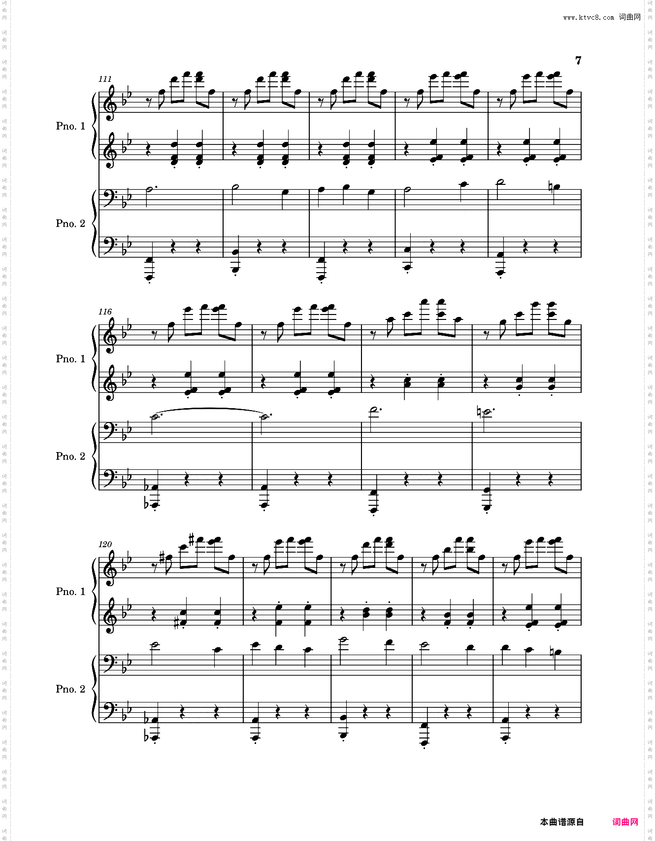 睡美人圆舞曲-四手联弹-钢琴谱-柴可夫斯基-Sleeping Beauty Waltz-Op·66-拉赫玛尼诺夫-改编