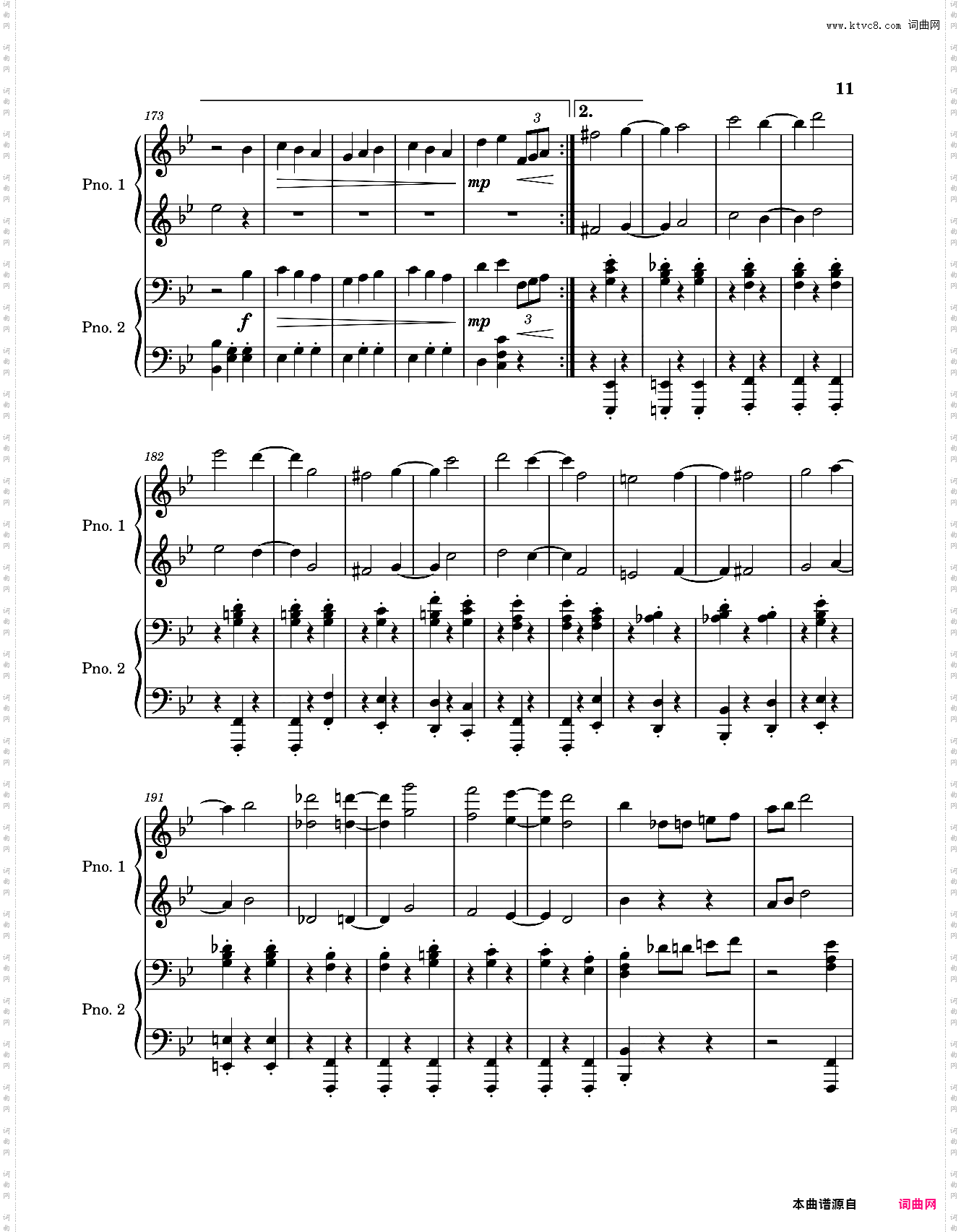 睡美人圆舞曲-四手联弹-钢琴谱-柴可夫斯基-Sleeping Beauty Waltz-Op·66-拉赫玛尼诺夫-改编