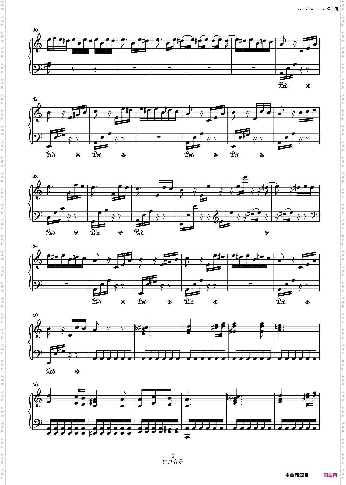 致爱丽丝经典钢琴版贝多芬 For Elise 献给爱丽丝Fur Elise No·59