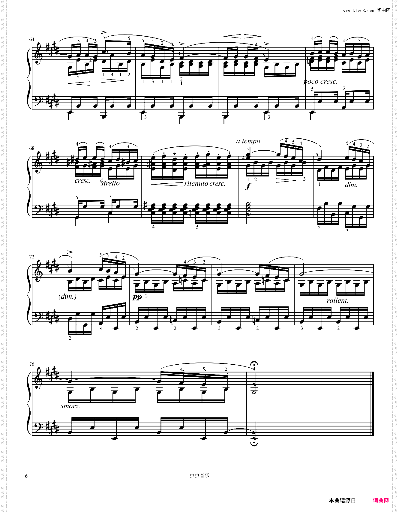 Etudes, Op·10 No·3 in E-Chopin 肖邦练习曲 离别曲 肖邦E大调练习曲 作品10第三首第三号肖邦离别曲 Tristesse