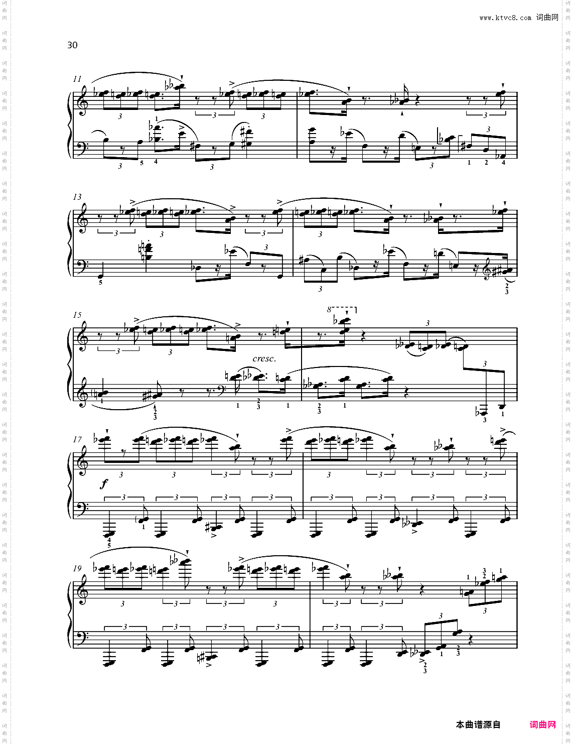 五首练习曲之大二度练习曲 op 68 no 34