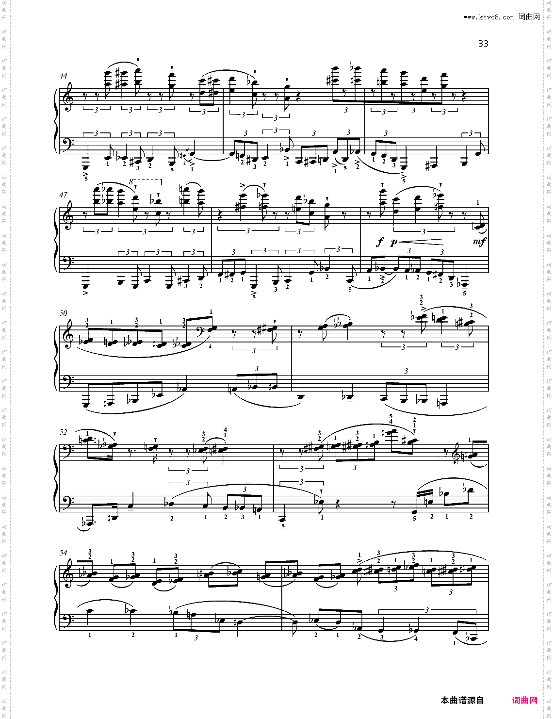 五首练习曲之大二度练习曲 op 68 no 34