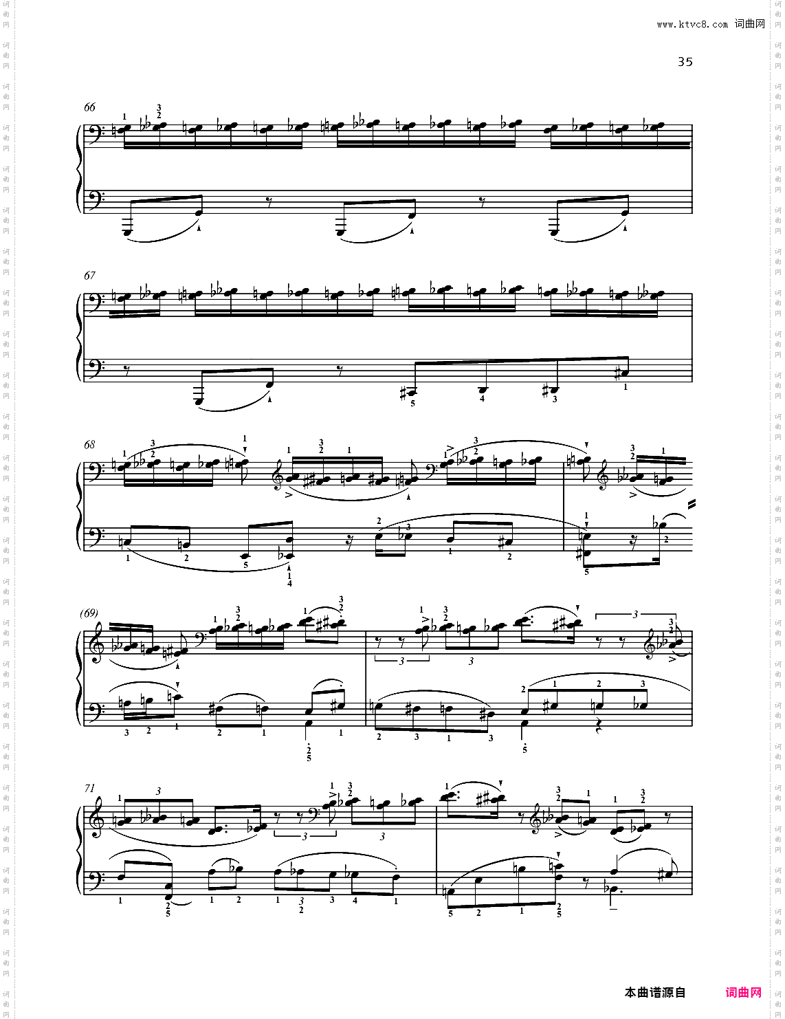 五首练习曲之大二度练习曲 op 68 no 34