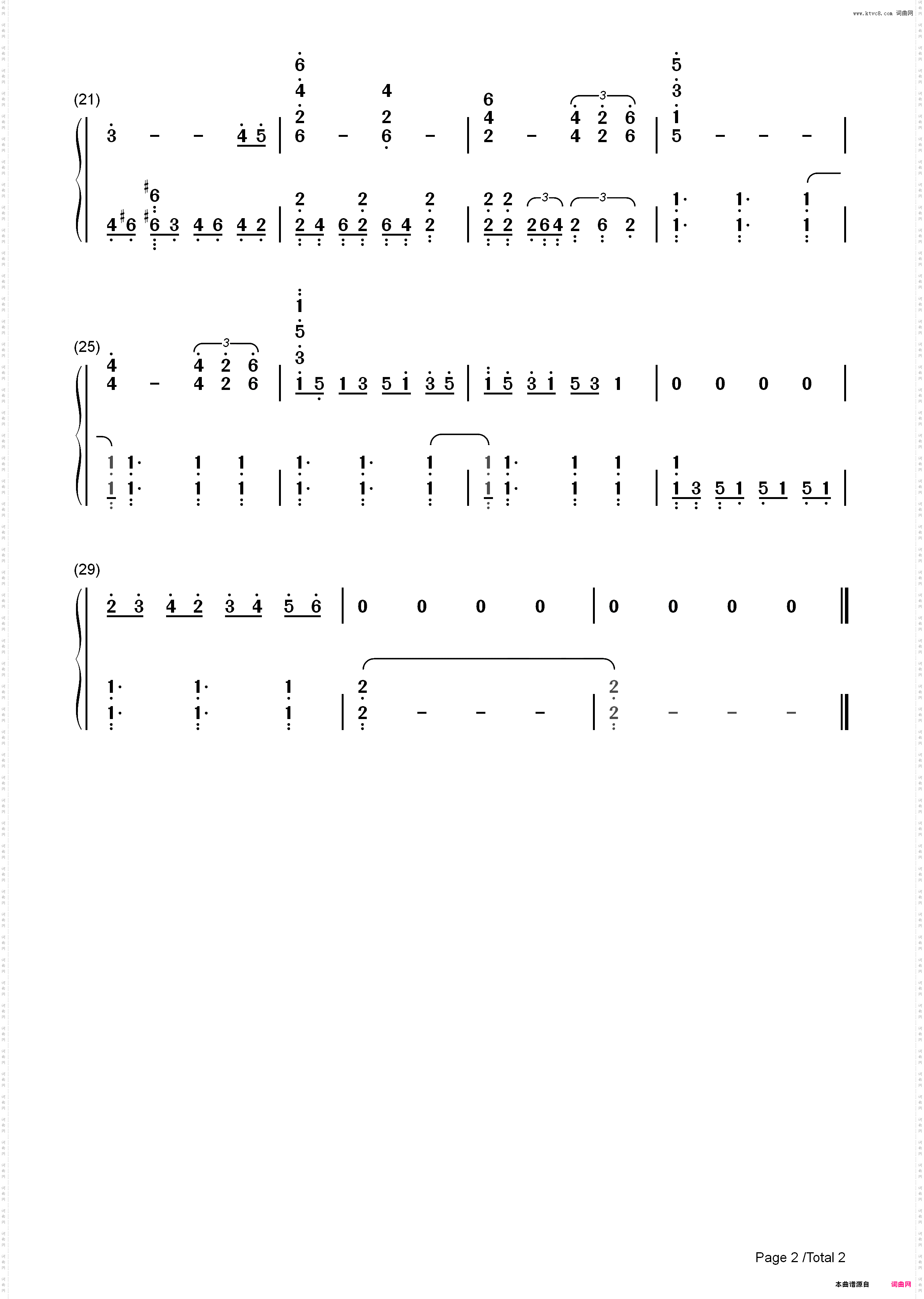 星球大战绝地陨落的武士团-预告音乐_简谱版