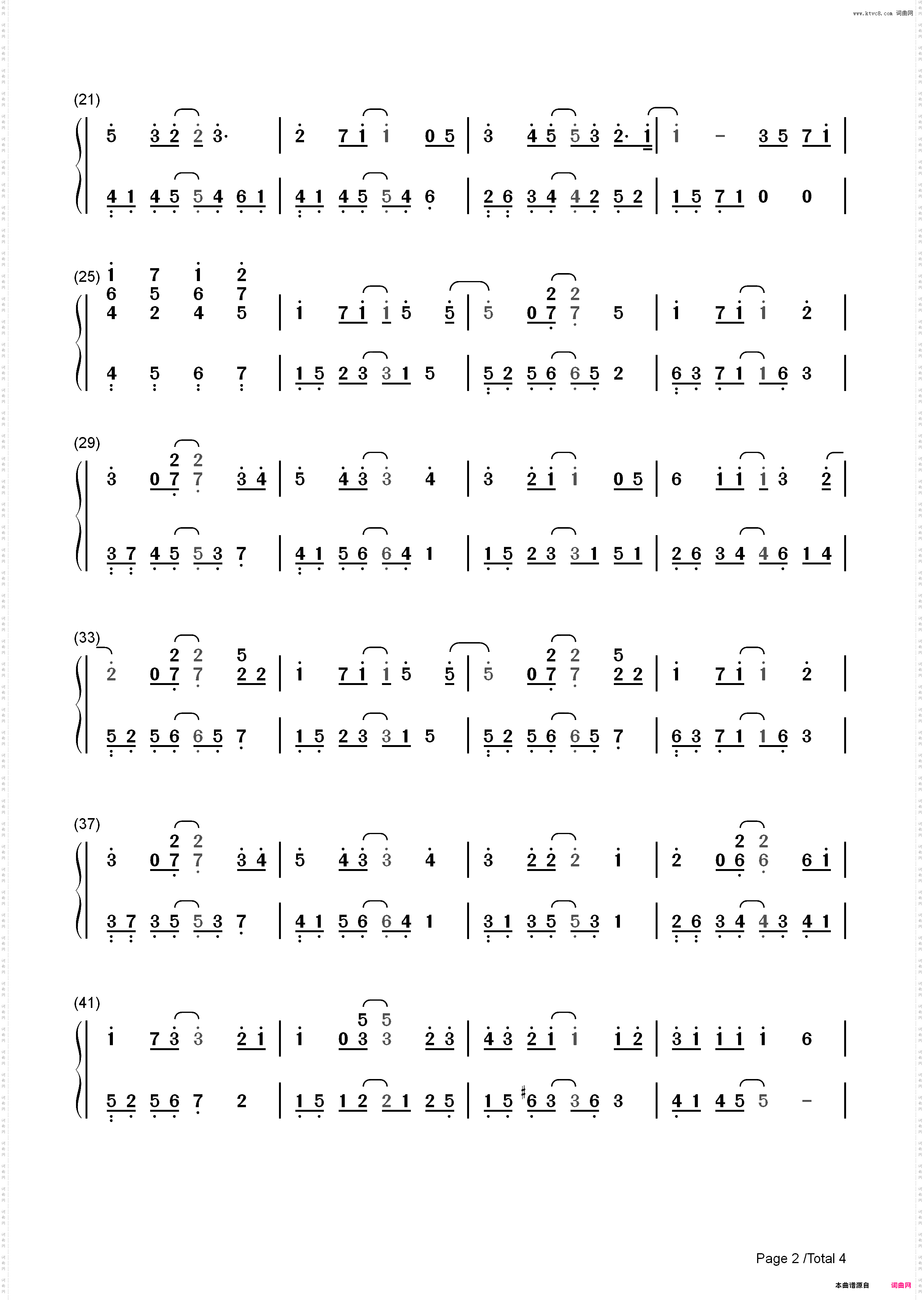 因为遇见你-王源_简谱版