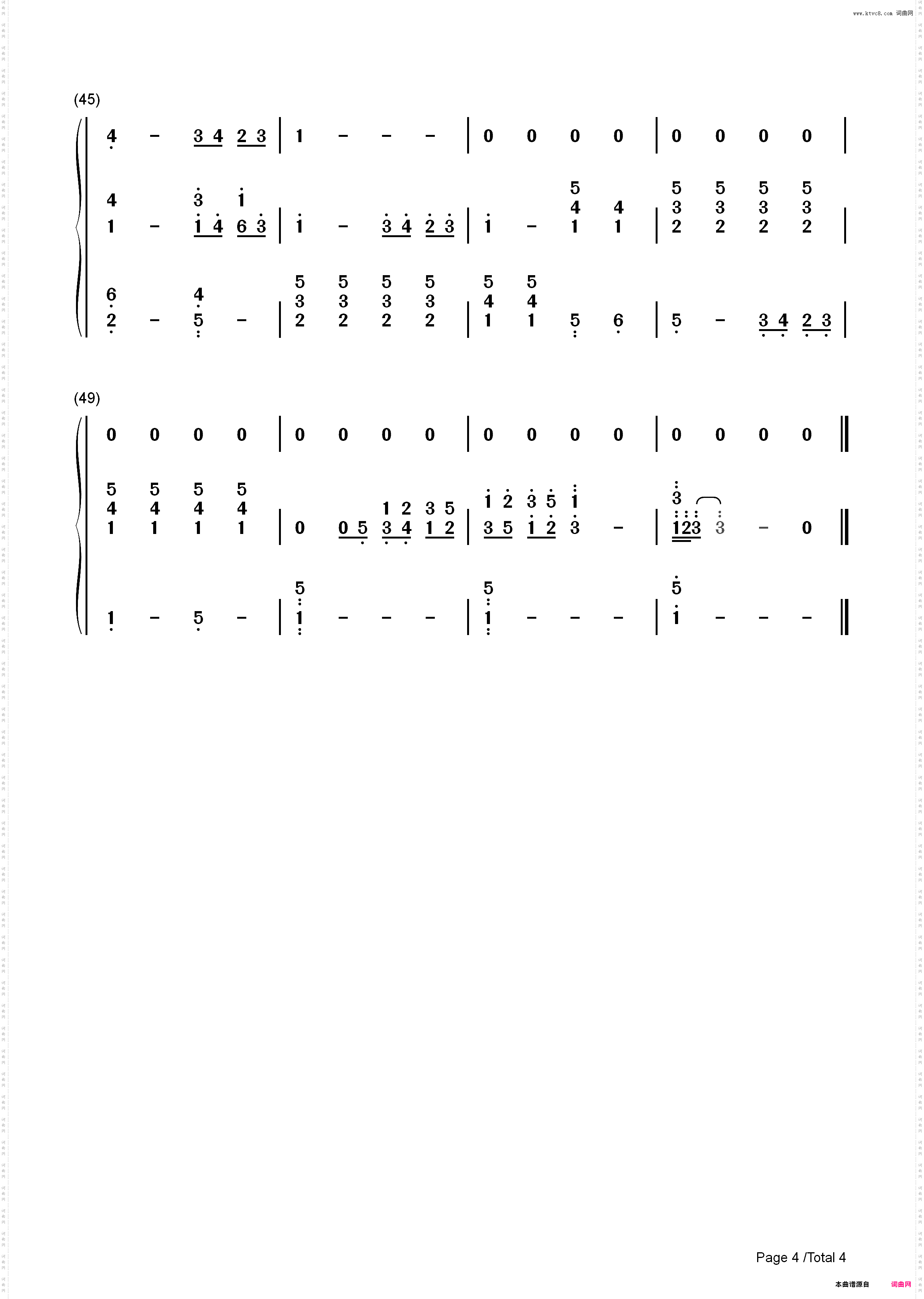 Beauty and the Beast-美女与野兽 主题曲_简谱版