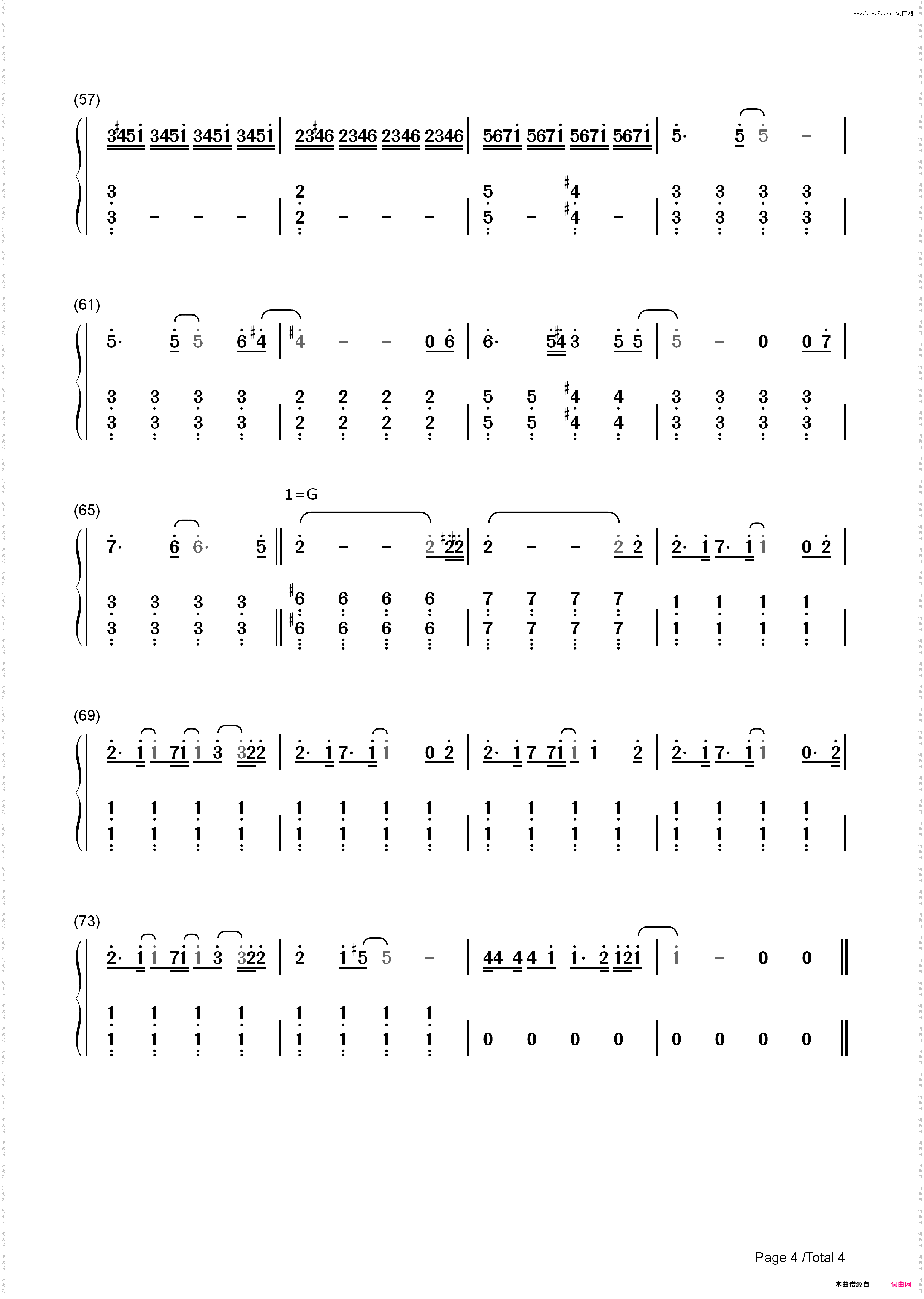 If I Dare-性别之战插曲_简谱版