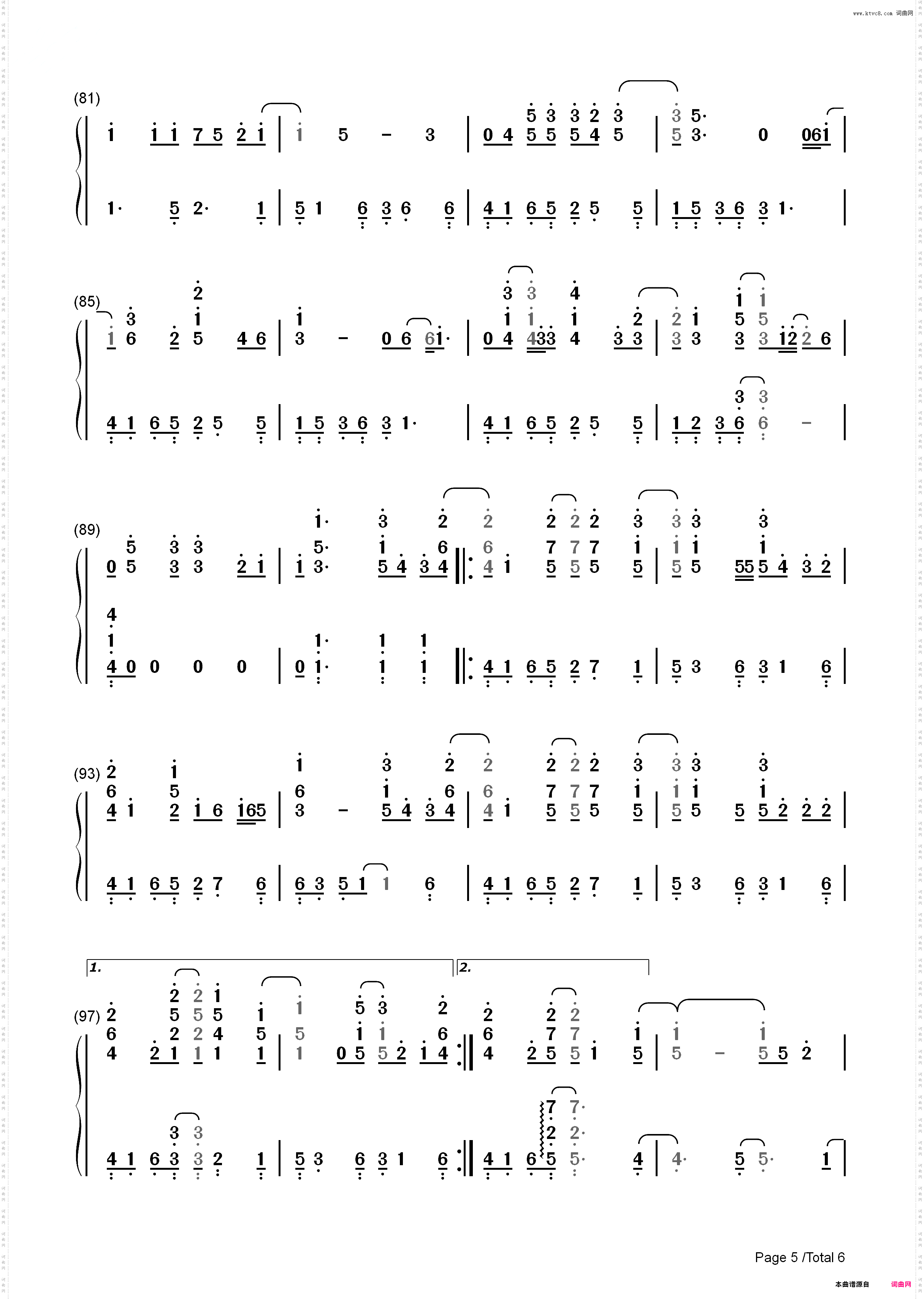 Walking in Memphis-Marc Cohn_简谱版