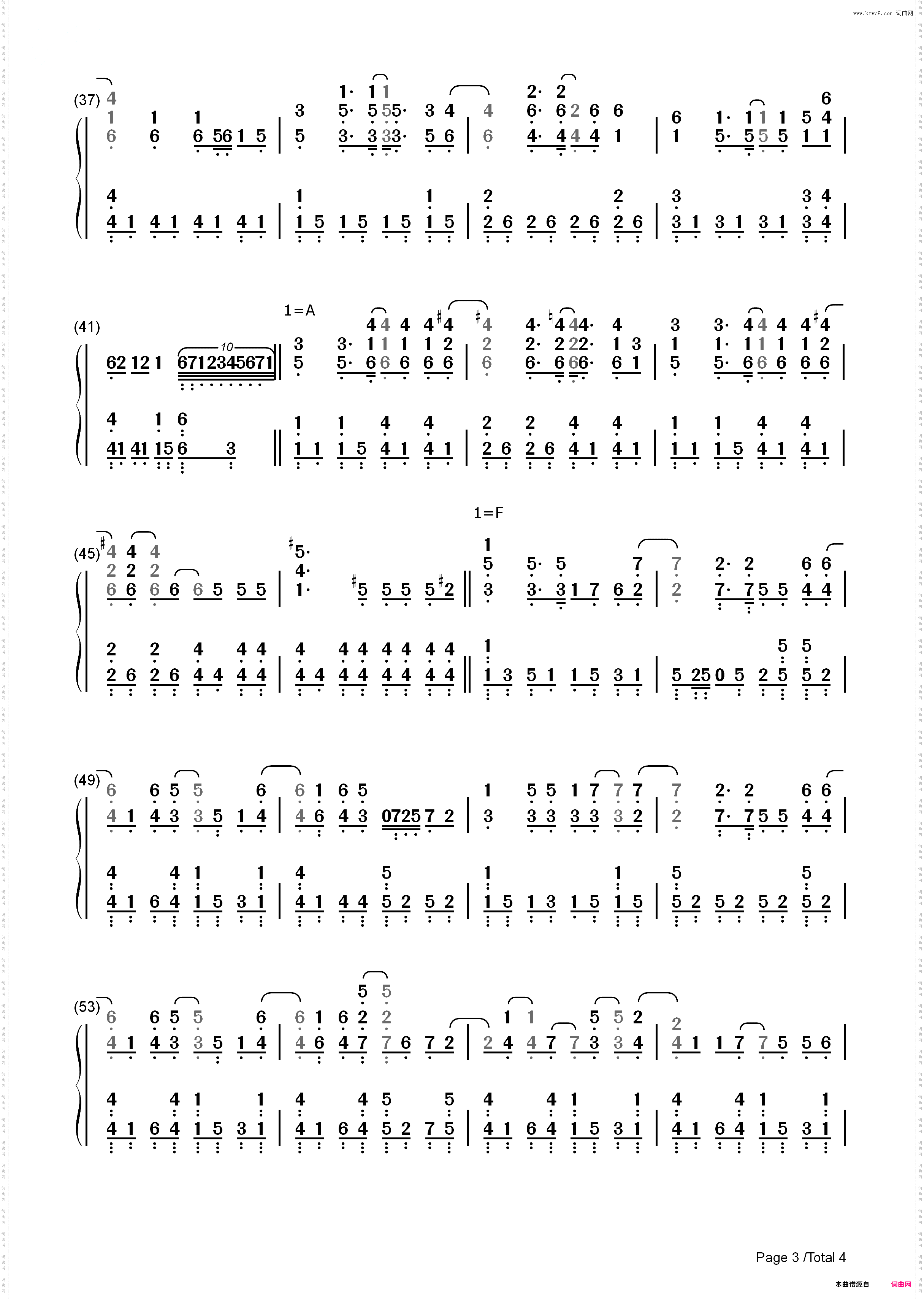 Just Wanna Be With You-《歌舞青春3》插曲_简谱版